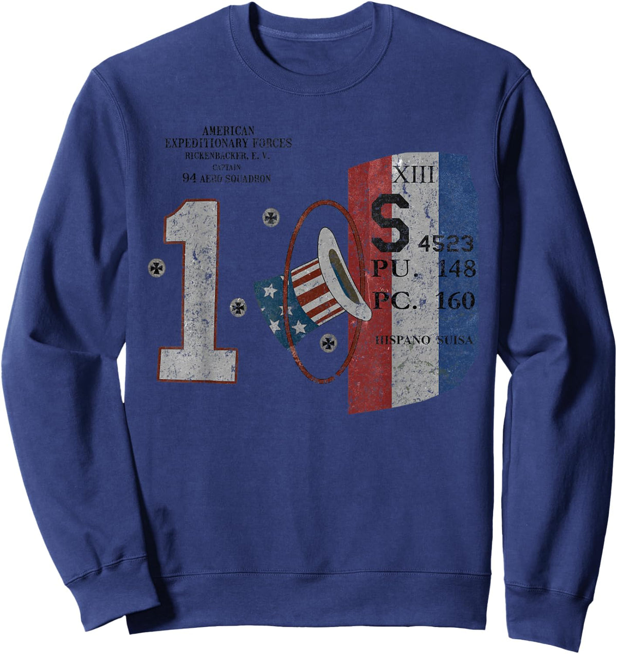 Rickenbacker Spad XIII WWI "Aviation History Series" Sweatshirt - Sweatshirt | Navy