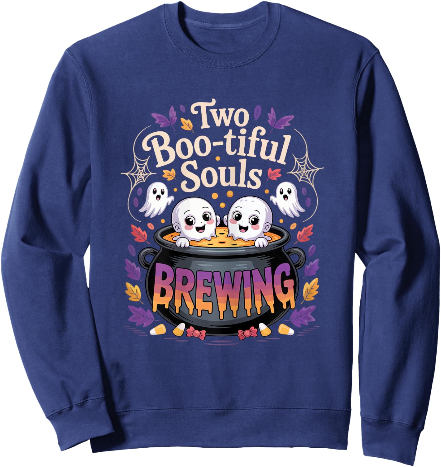 Pregnant Mom Halloween Costume Twins Pregnancy Announcement Sweatshirt - Sweatshirt | Navy