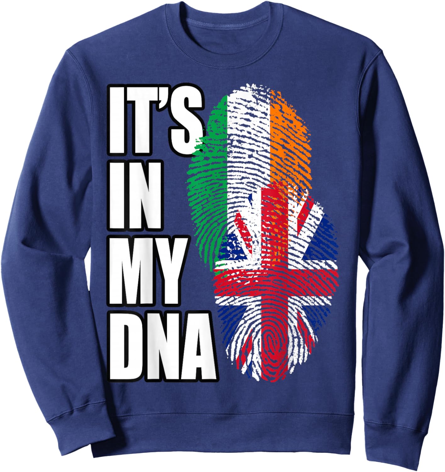 British And Irish Mix DNA Flag Heritage Sweatshirt - Sweatshirt | Navy