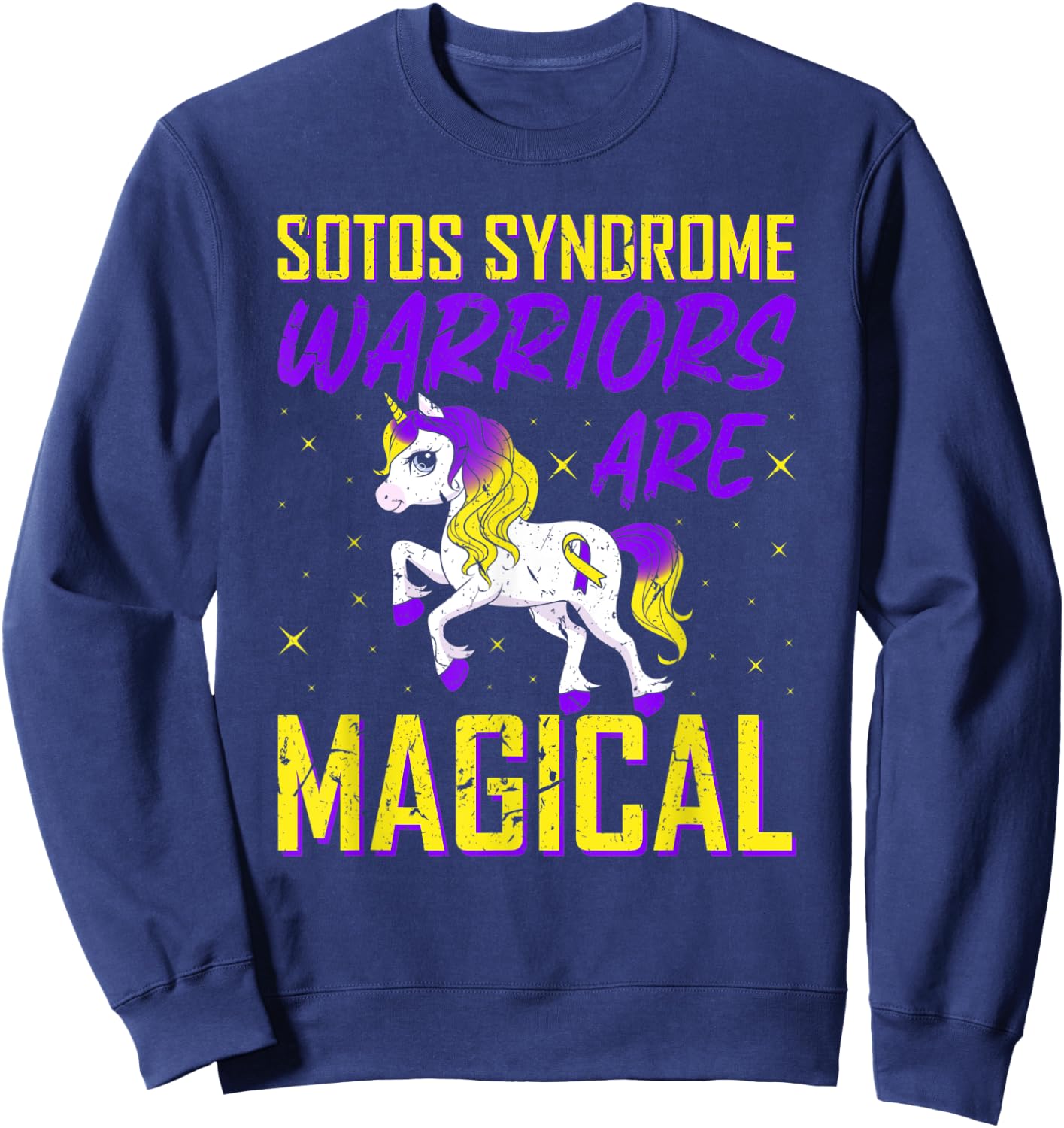 Sotos Syndrome Warriors Are Magical Awareness Unicorn Sweatshirt - Sweatshirt | Navy