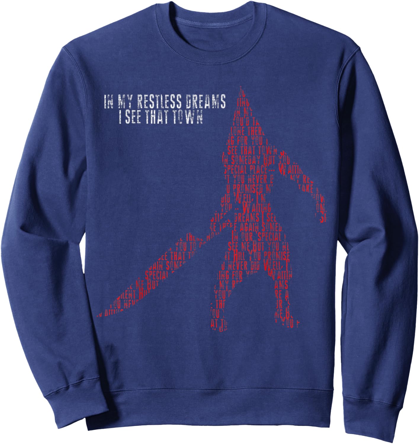 IN MY RESTLESS DREAMS I SEE THAT TOWN Pyramid Head Monster Sweatshirt - Sweatshirt | Navy