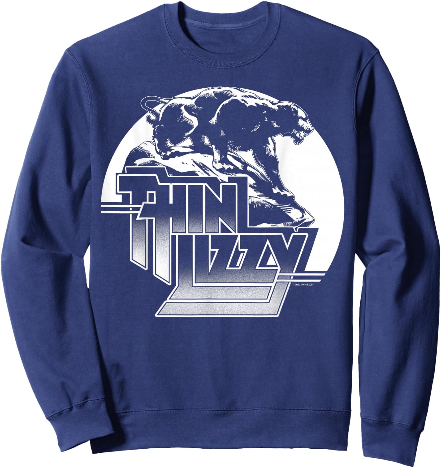 Thin Lizzy – Night Life Panther Circle Sweatshirt - Sweatshirt | Navy