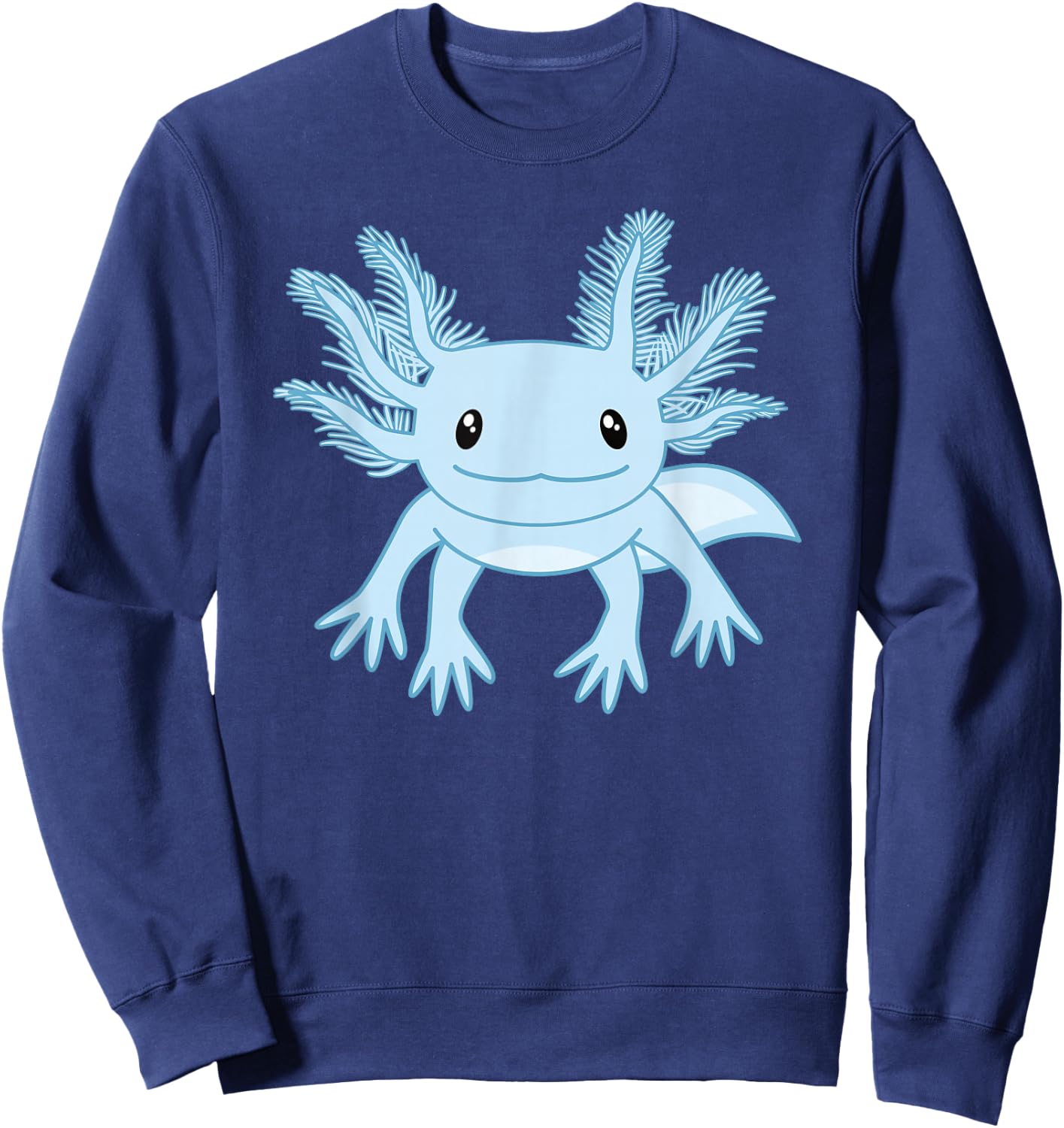 Blue Axolotl Funny Kawaii Axolotl Lover Men Women Kids Sweatshirt - Sweatshirt | Navy