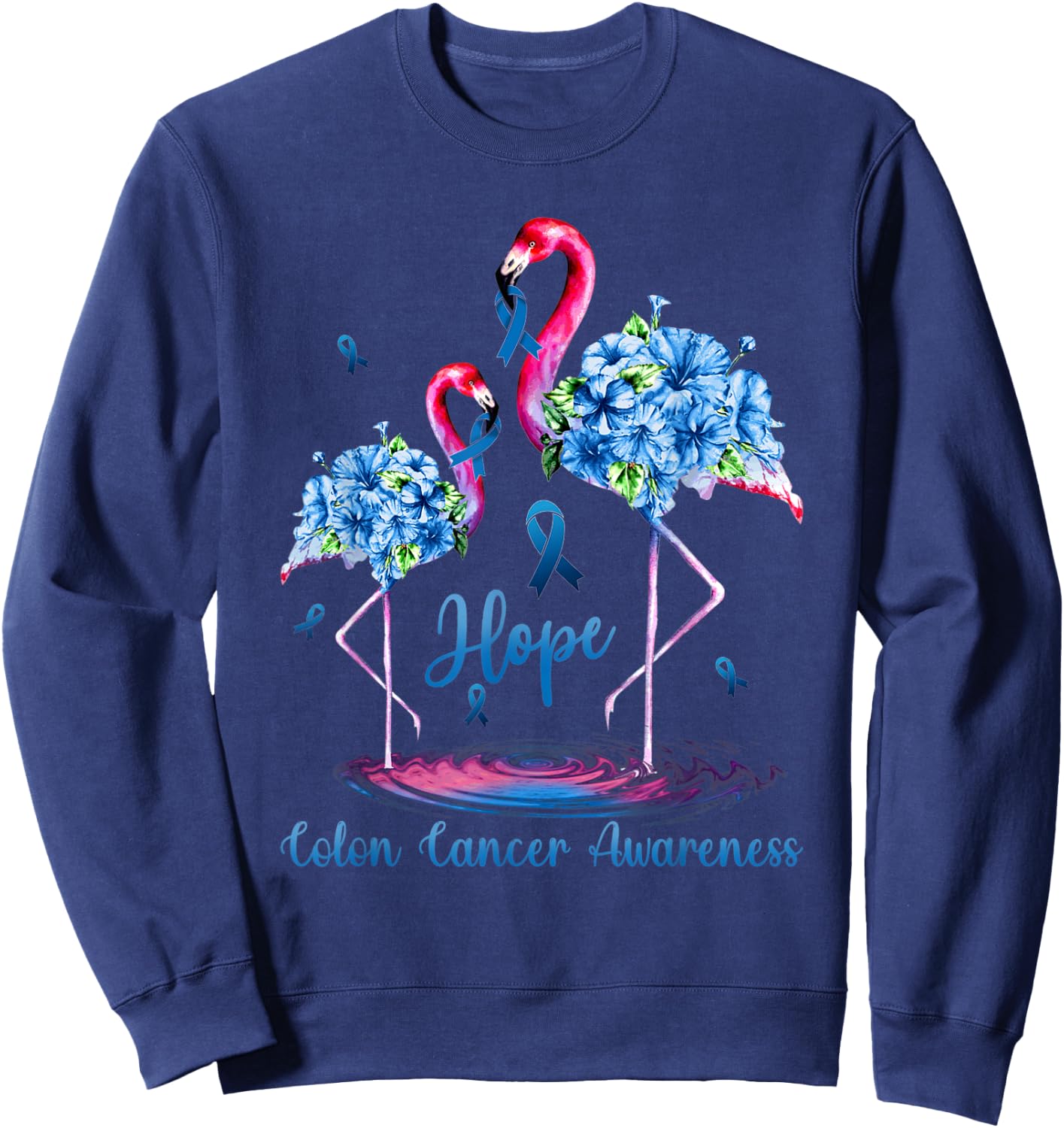 Flamingo Colon Cancer Awareness Sweatshirt - Sweatshirt | Navy