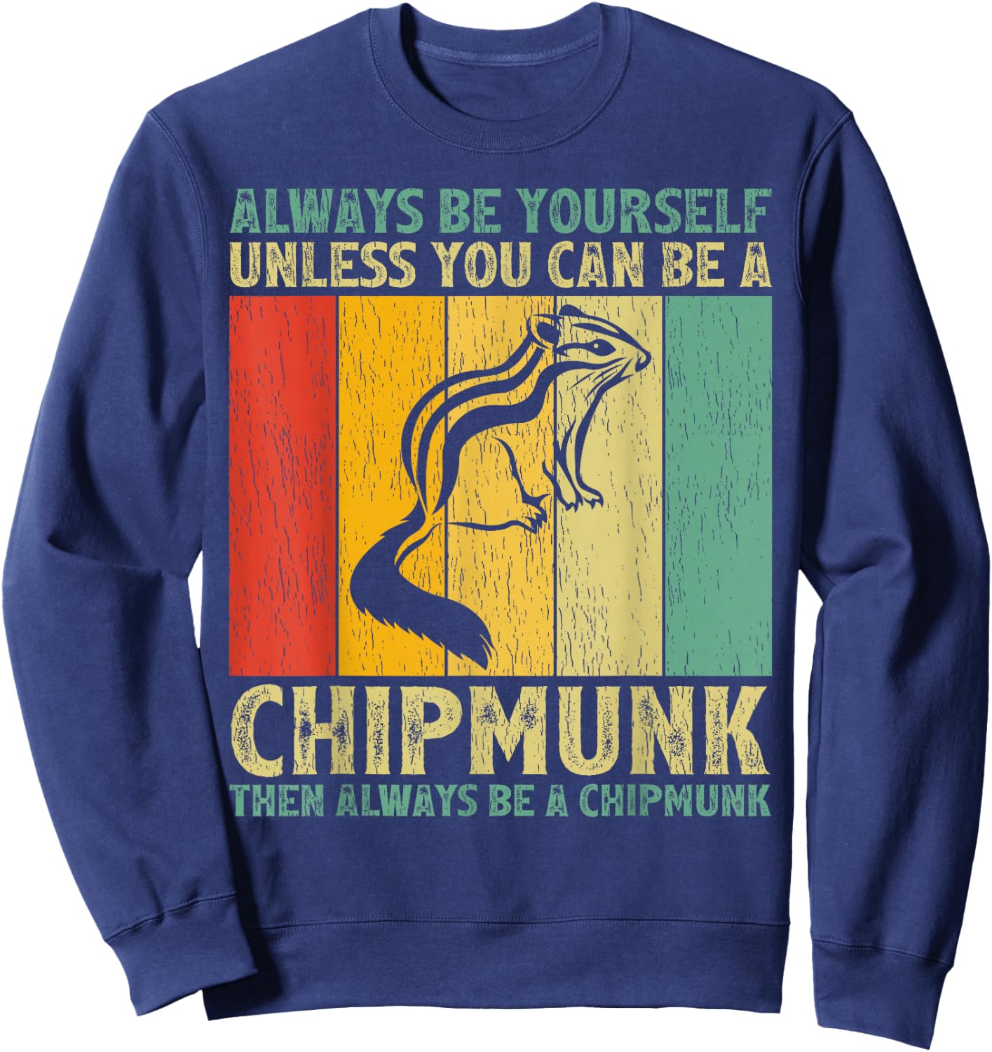 Cute Chipmunk Animal Lover Vintage Retro Chipmunk Sweatshirt - Sweatshirt | Navy