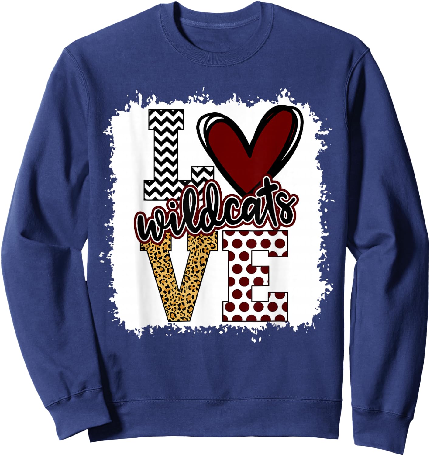 Wild cats Mascot Love - School Spirit Fantastic Gifts Sweatshirt - Sweatshirt | Navy