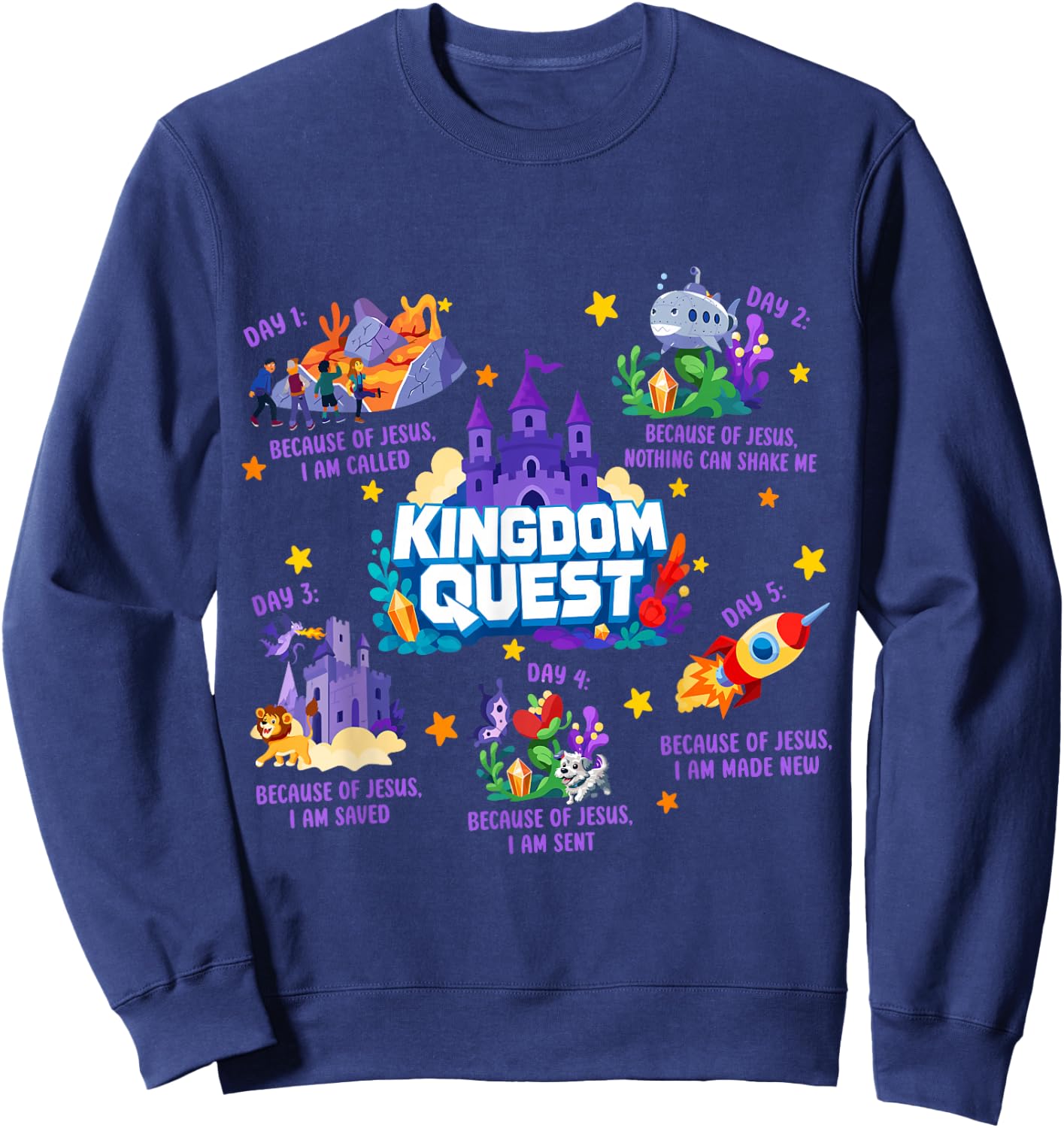 Vbs Kingdom Quest 2026 Vacation Bible School Church Camp Sweatshirt - Sweatshirt | Navy