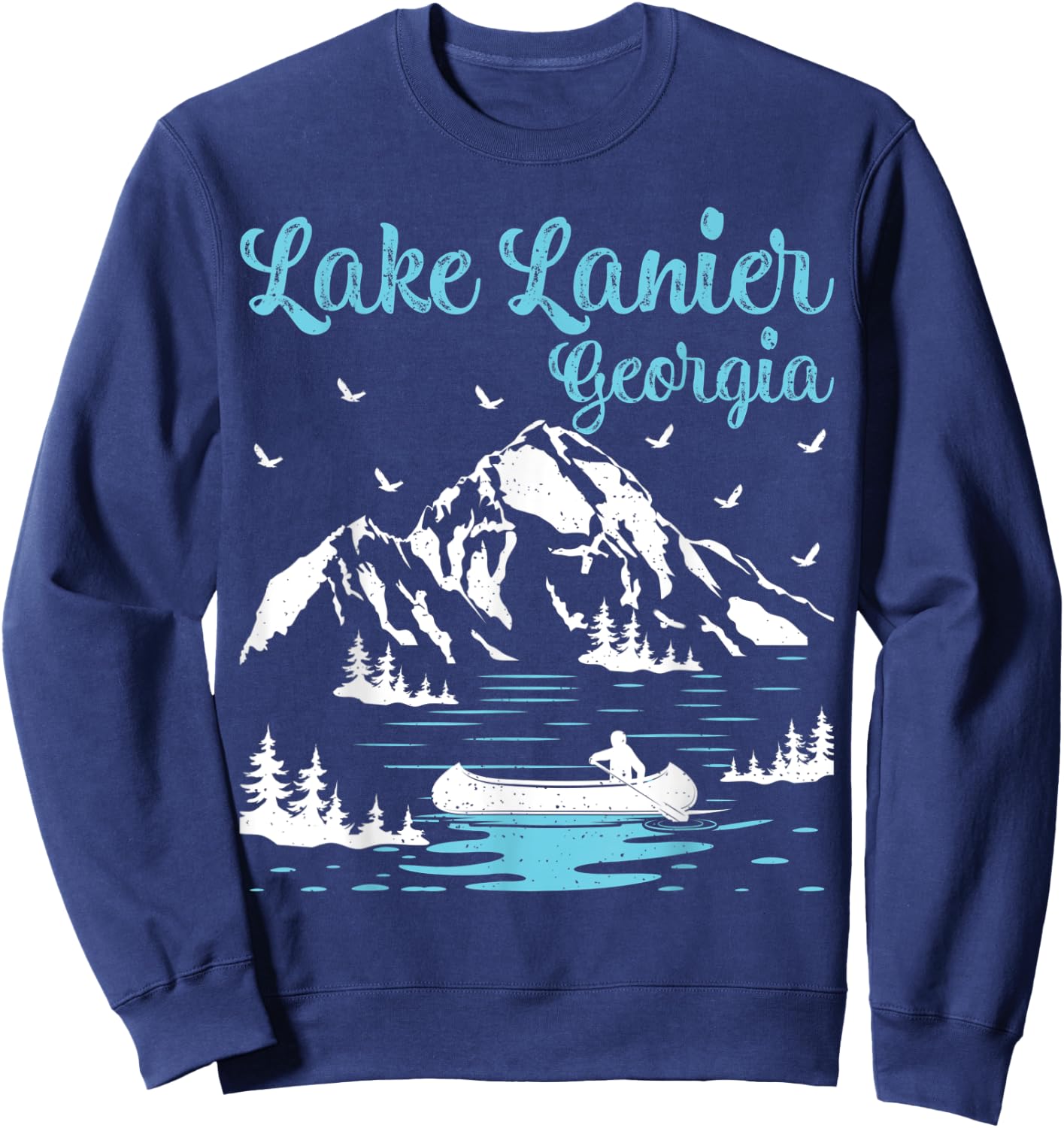 Summer Vacation Retro Georgia Lake Lanier Women Kids Sweatshirt - Sweatshirt | Navy
