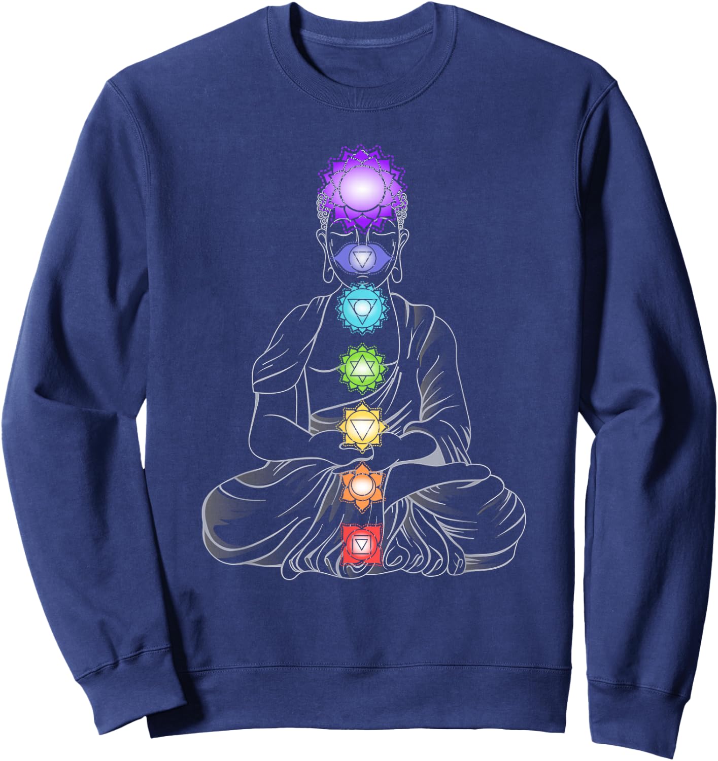 Yoga Meditation Spiritual Body Energy Centres Chakra Sweatshirt - Sweatshirt | Navy