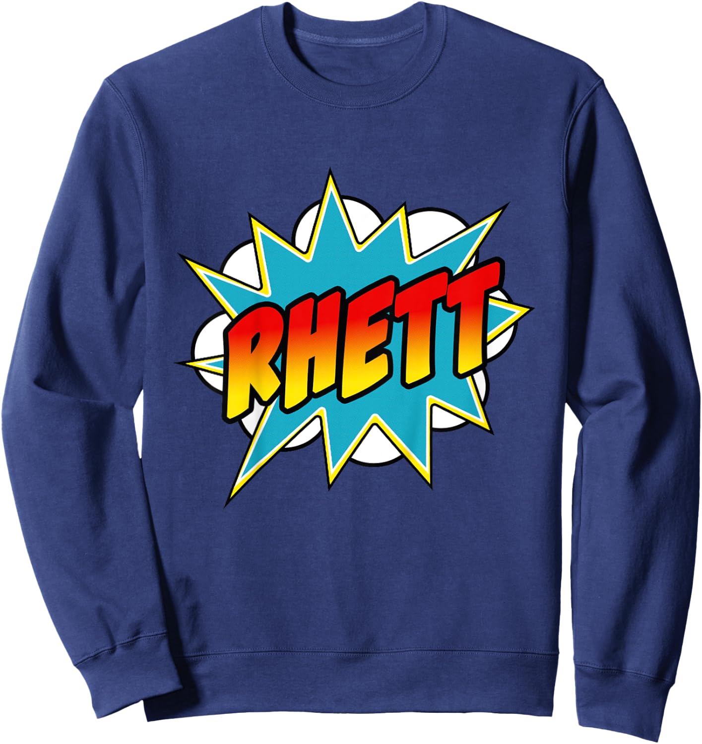 Kids Boys Rhett Name Comic Book Superhero Sweatshirt - Sweatshirt | Navy