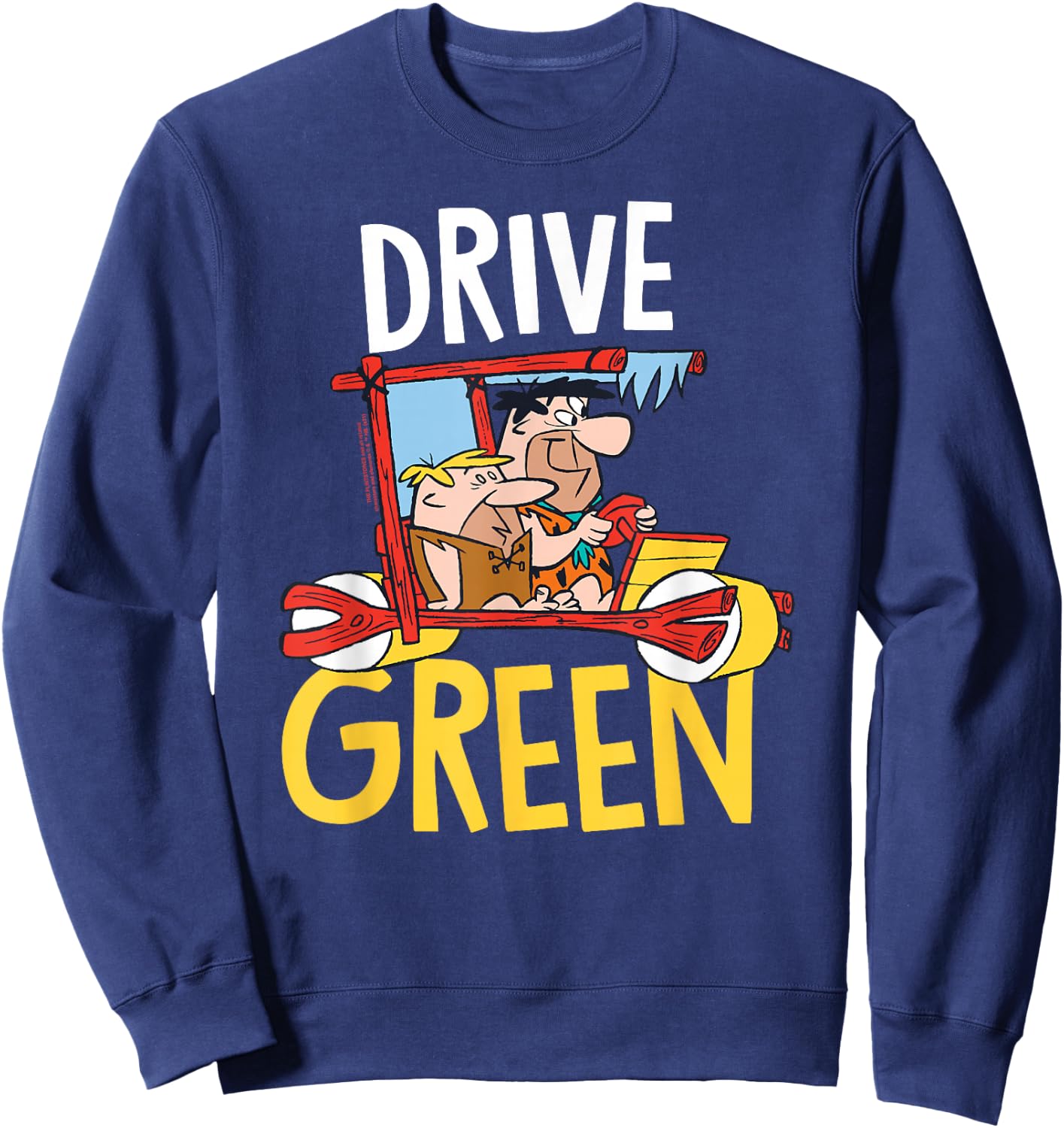 The Flintstones Fred Barney Drive Green Sweatshirt - Sweatshirt | Navy