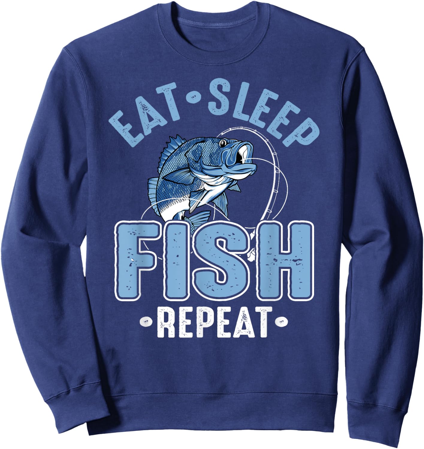 Eat Sleep Fish Repeat Sweatshirt - Sweatshirt | Navy