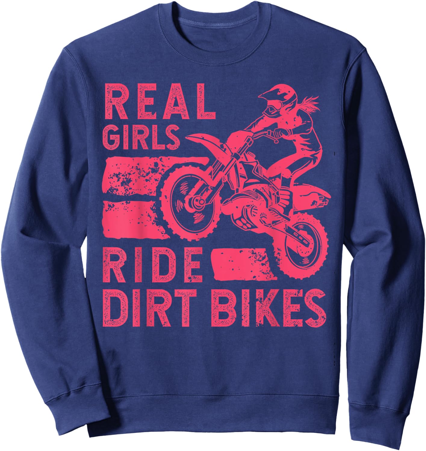 Cool Dirt Bike Girls Motocross Biker Racer Sport Sweatshirt - Sweatshirt | Navy