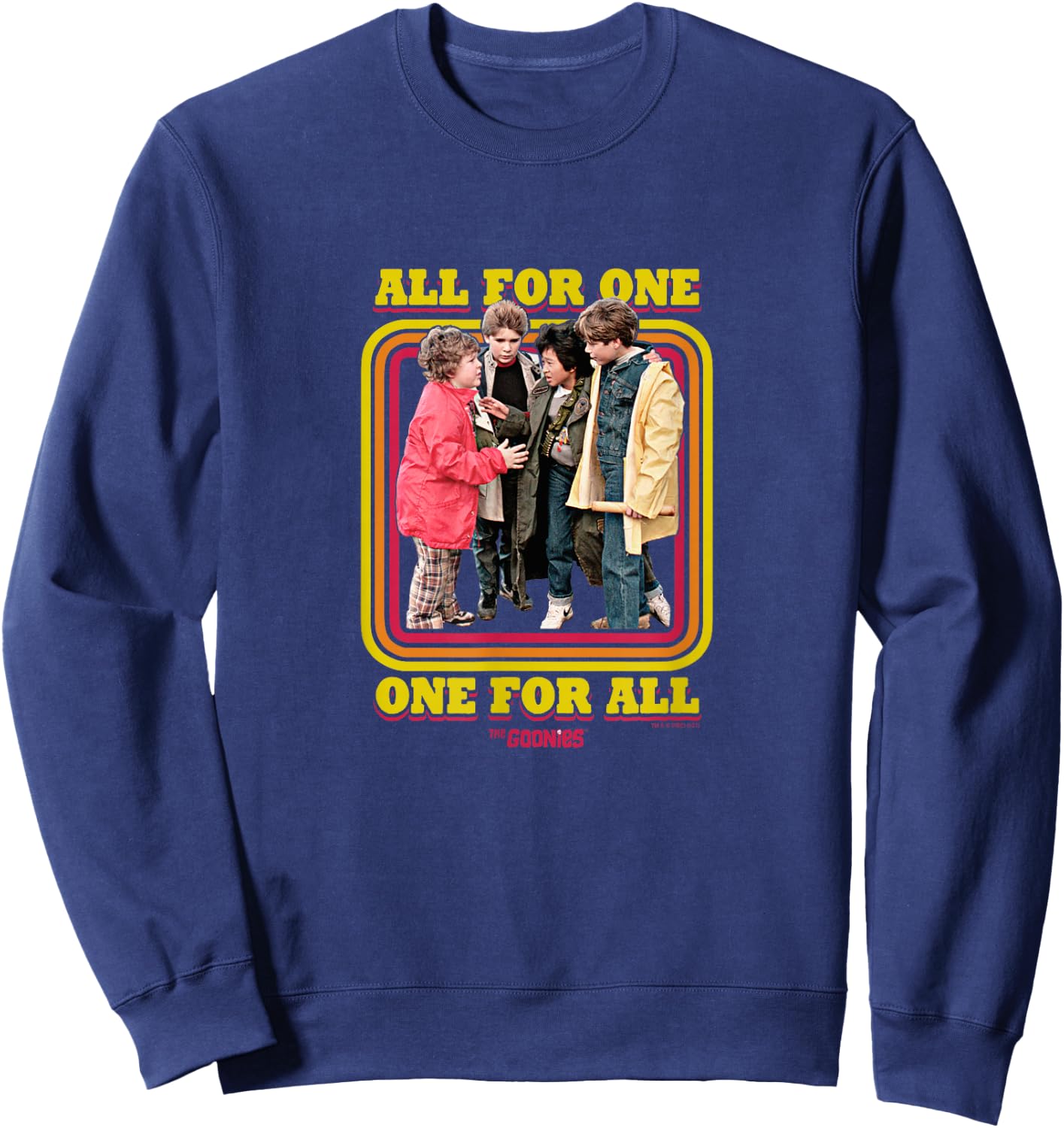 The Goonies All For One Group Edit Sweatshirt - Sweatshirt | Navy