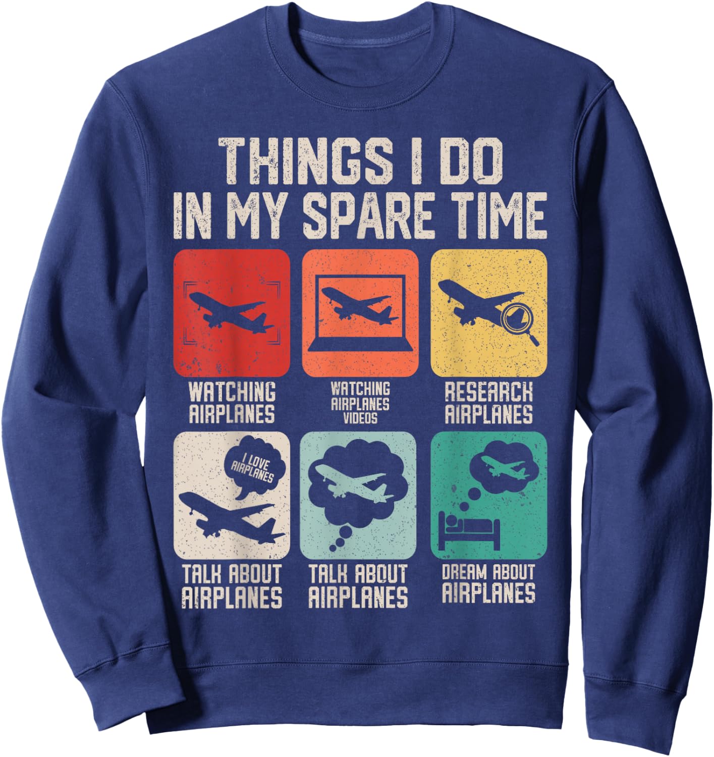 Funny Aviator Pilot Airplane Plane Aviation Gifts Men Women Sweatshirt - Sweatshirt | Navy