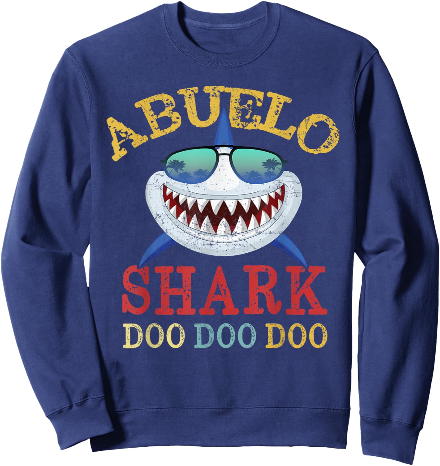 FAMILY 365 Abuelo Shark Father's Day Men Gift Sweatshirt - Sweatshirt | Navy