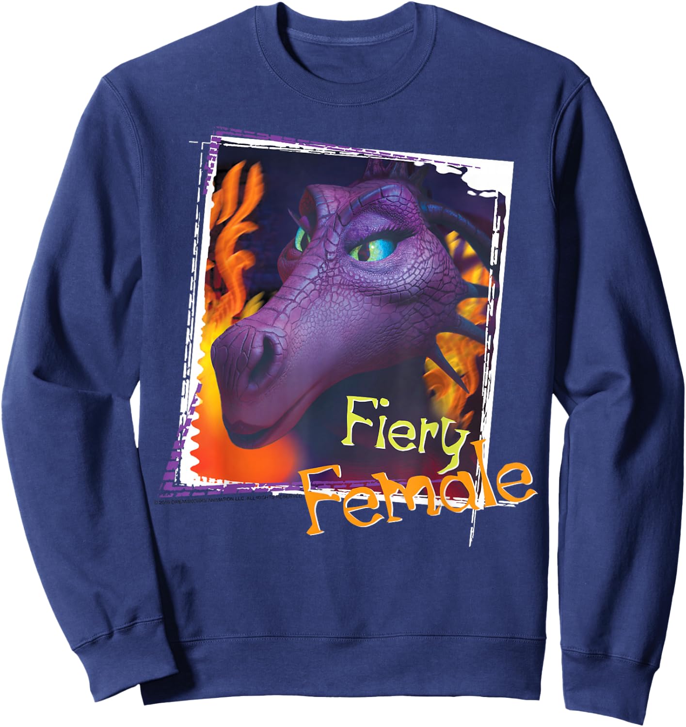 Shrek Dragon Fiery Female Photo Portrait Sweatshirt - Sweatshirt | Navy