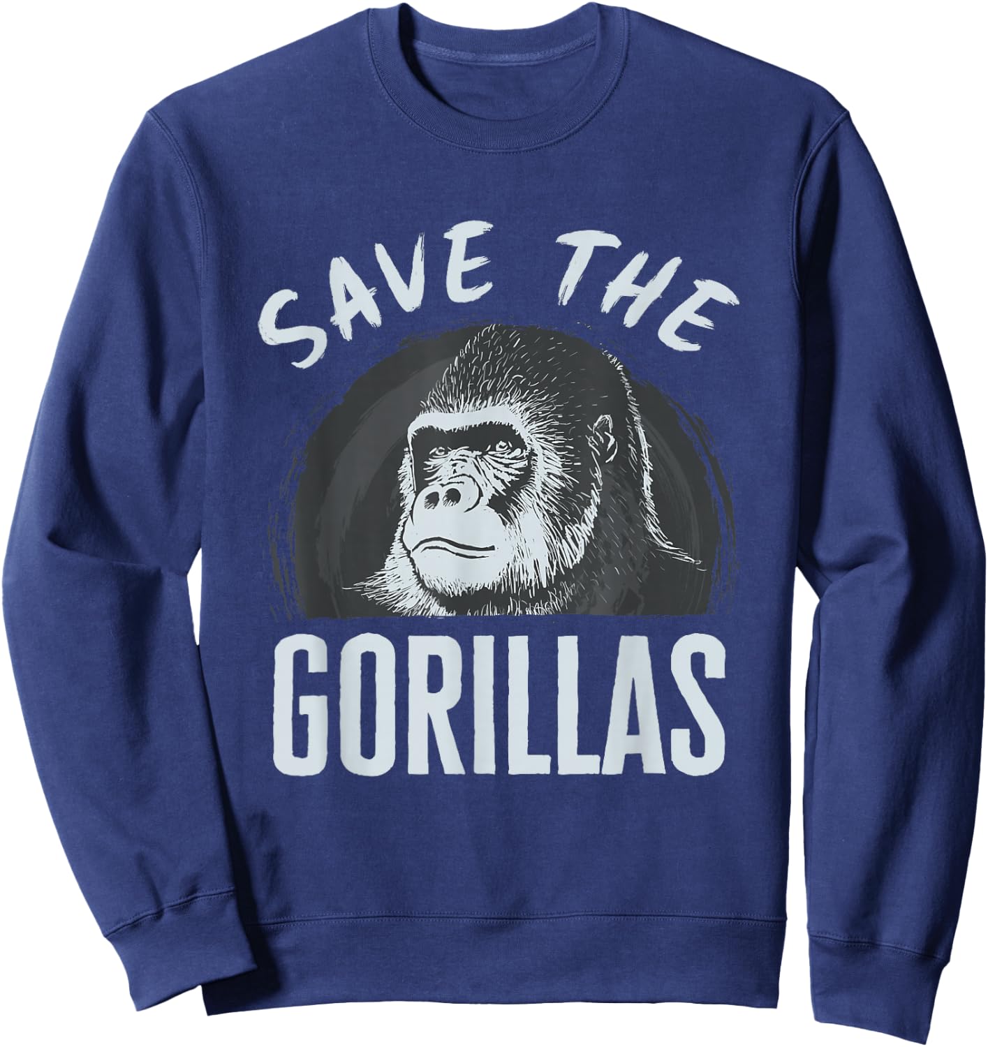 Save the Gorillas Endangered Extinction Gorilla Lover Sweatshirt - Sweatshirt | Navy