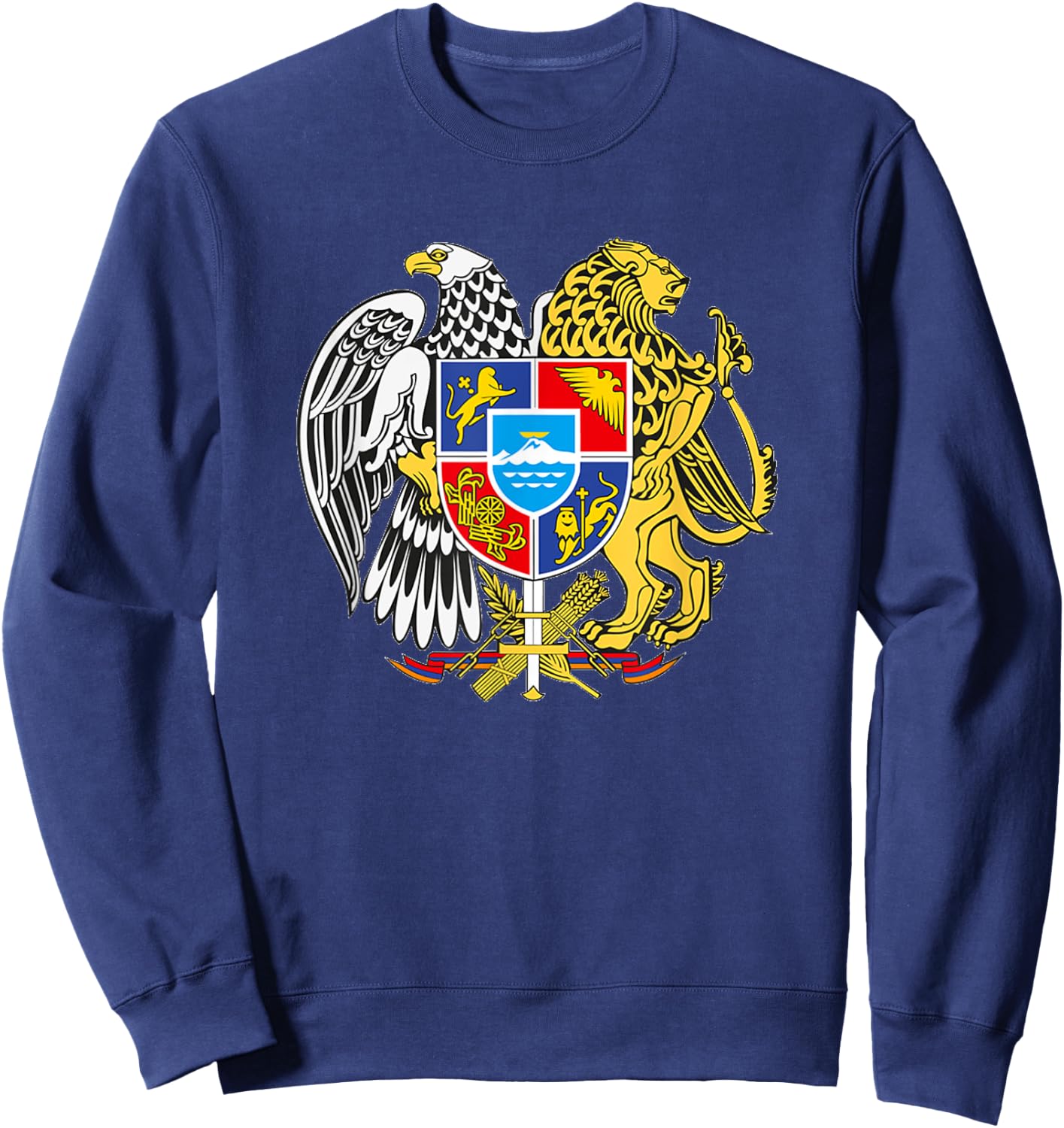 Armenian Coat of Arms Crest - Armenia symbol - Lion Eagle Sweatshirt - Sweatshirt | Navy