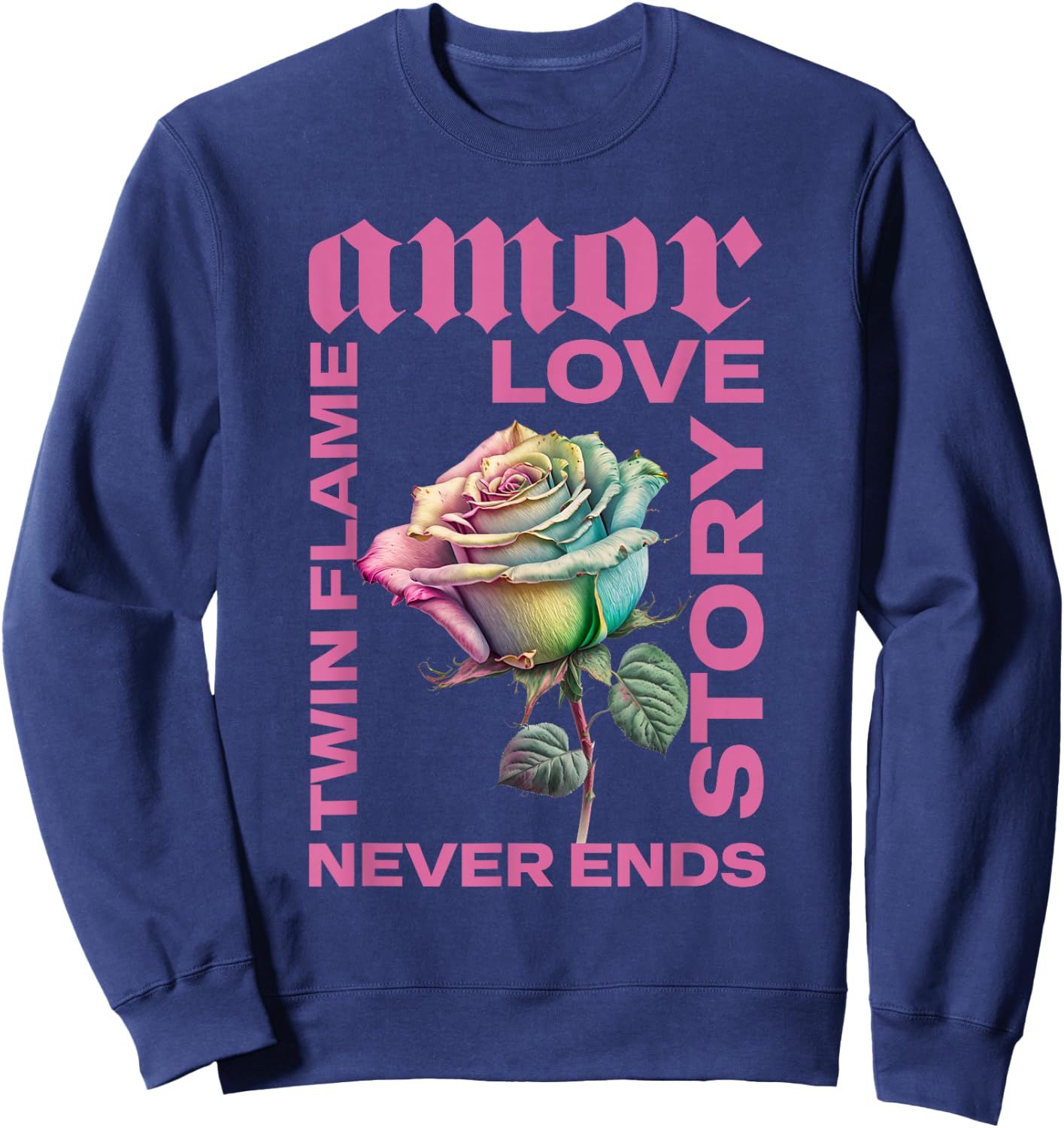 Twin Flame Connection Graphic Sweatshirt - Sweatshirt | Navy