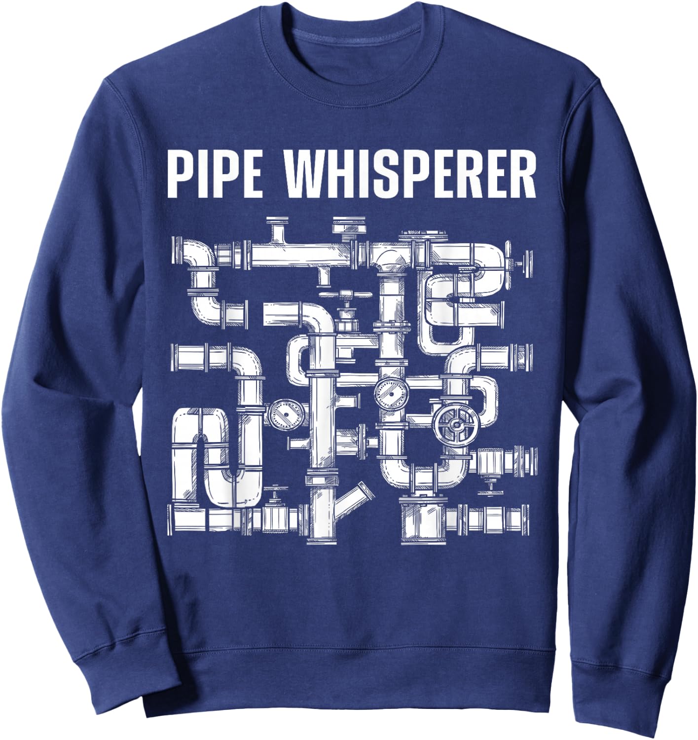 Best Plumber Art Women Plumbing Gag Novelty Plumber Sweatshirt - Sweatshirt | Navy