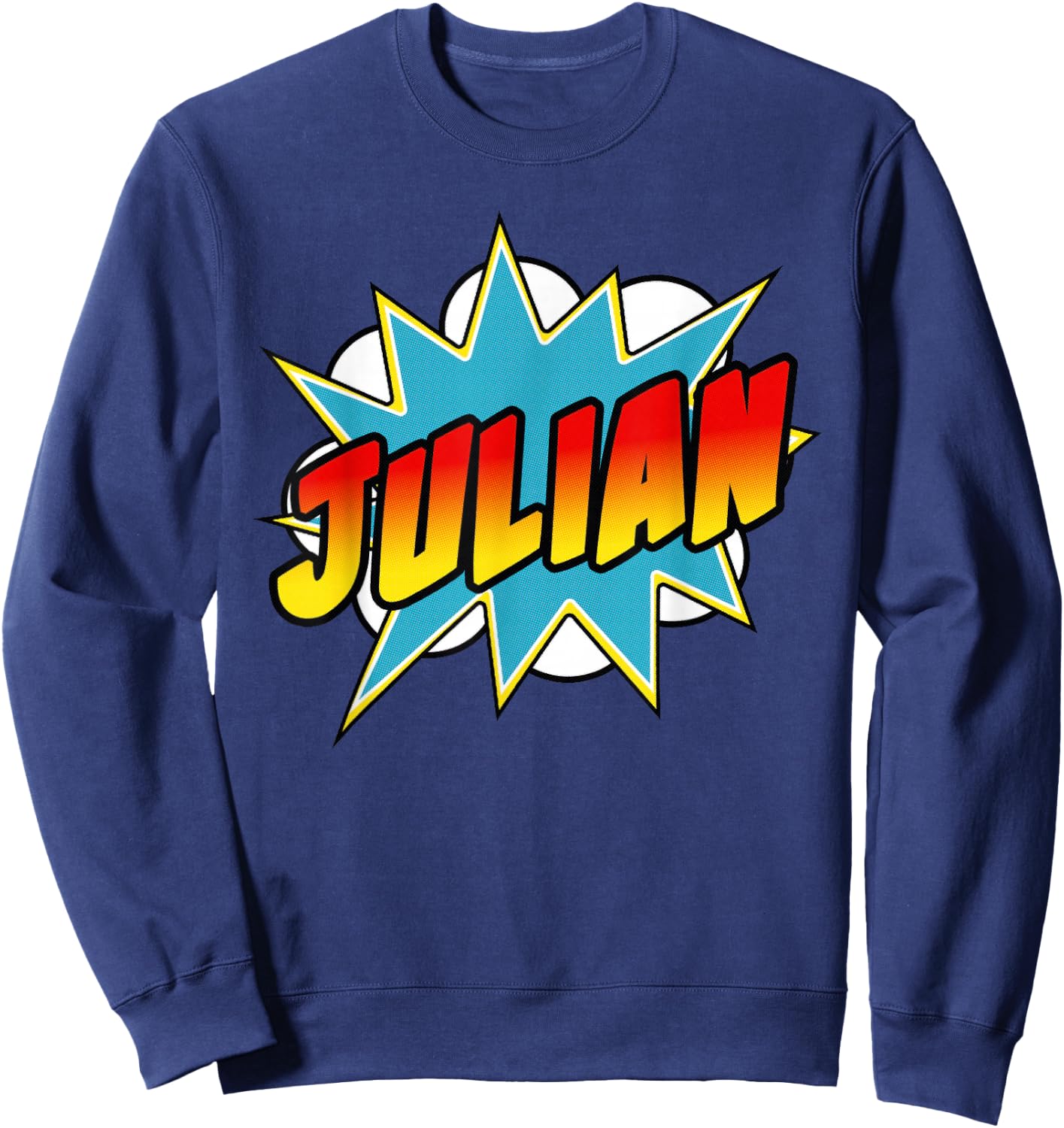 Boys Julian Comic Book Superhero Name Sweatshirt - Sweatshirt | Navy