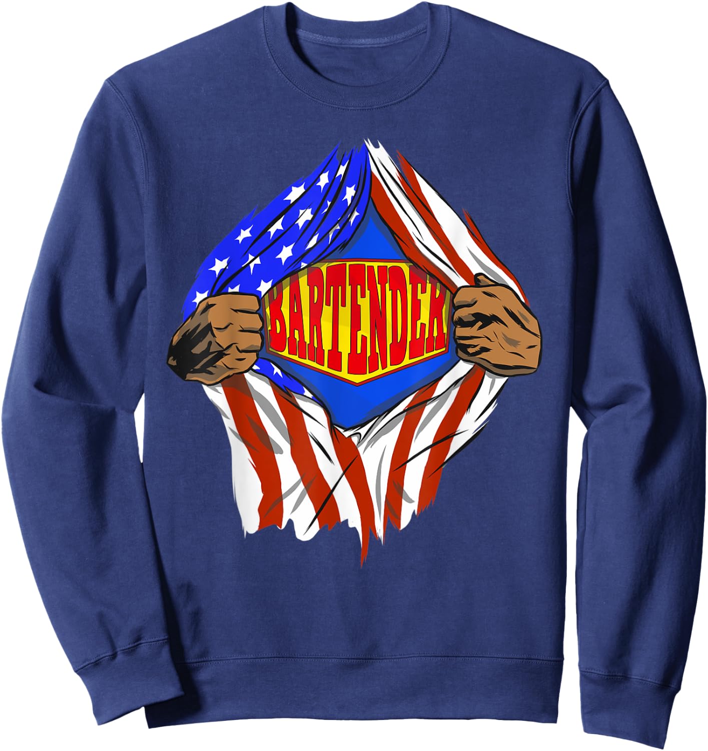 Funny Super Bartender Hero Job Sweatshirt - Sweatshirt | Navy