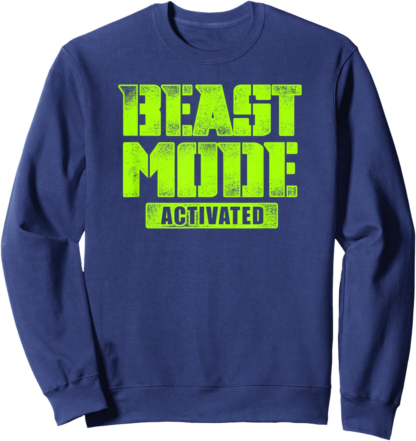 Trendy Graphic Beast Mode Activated Sweatshirt - Sweatshirt | Navy