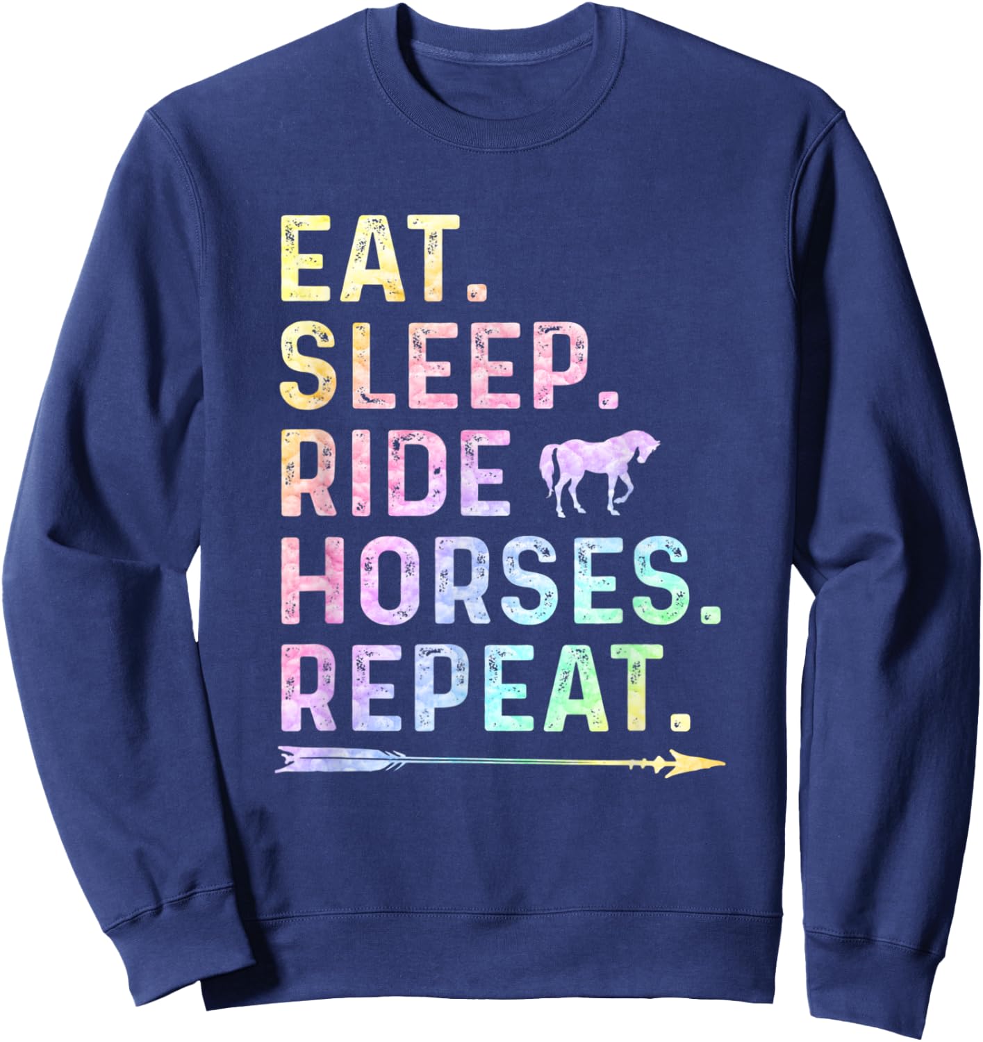 Horse Girl Eat Sleep Ride Horses Repeat Horseback Riding Sweatshirt - Sweatshirt | Navy