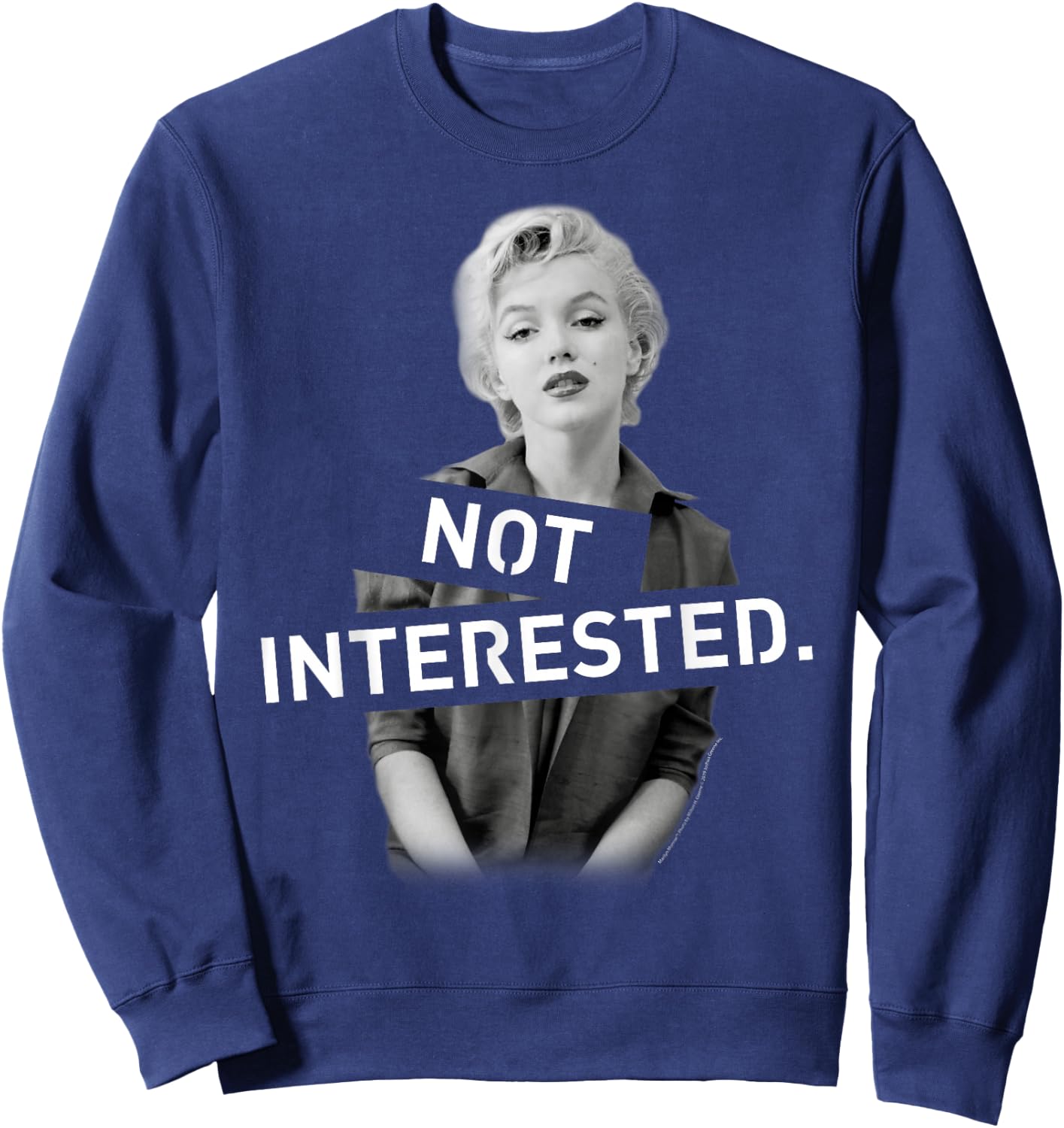 Marilyn Monroe : Black, Women's, Small, Short Sleeve, Classic Fit, Graphic Artwork: OMMS-0078 Sweatshirt - Sweatshirt | Navy