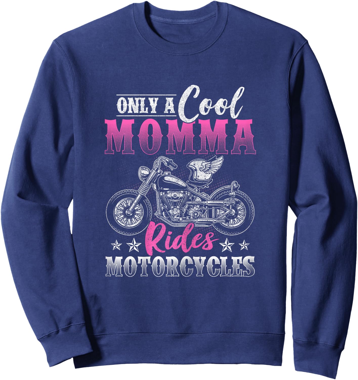 Funny Motorcycle Lover Graphic Biker Moms Motorbike Rider Sweatshirt - Sweatshirt | Navy