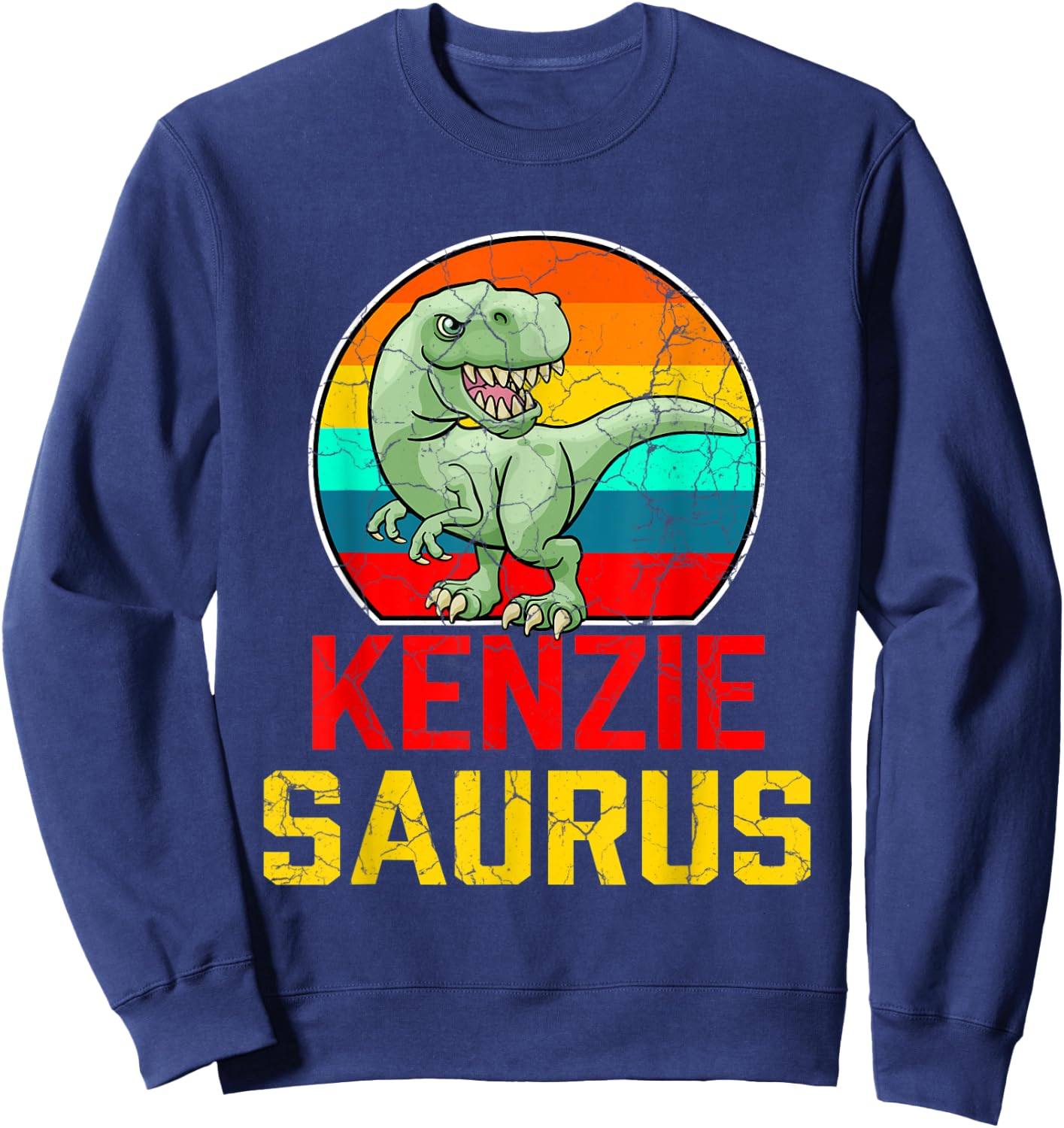 Kenzie Saurus Family Reunion Last Name Team Funny Custom Sweatshirt - Sweatshirt | Navy