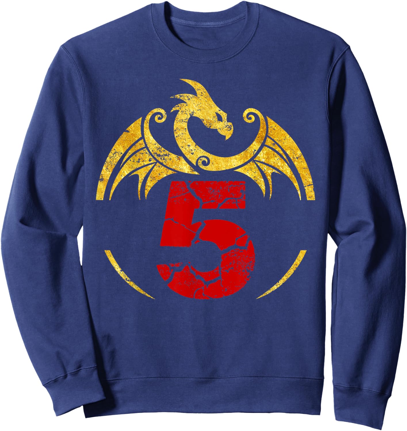 5th Birthday Gift Dragon Shirt Sweatshirt - Sweatshirt | Navy