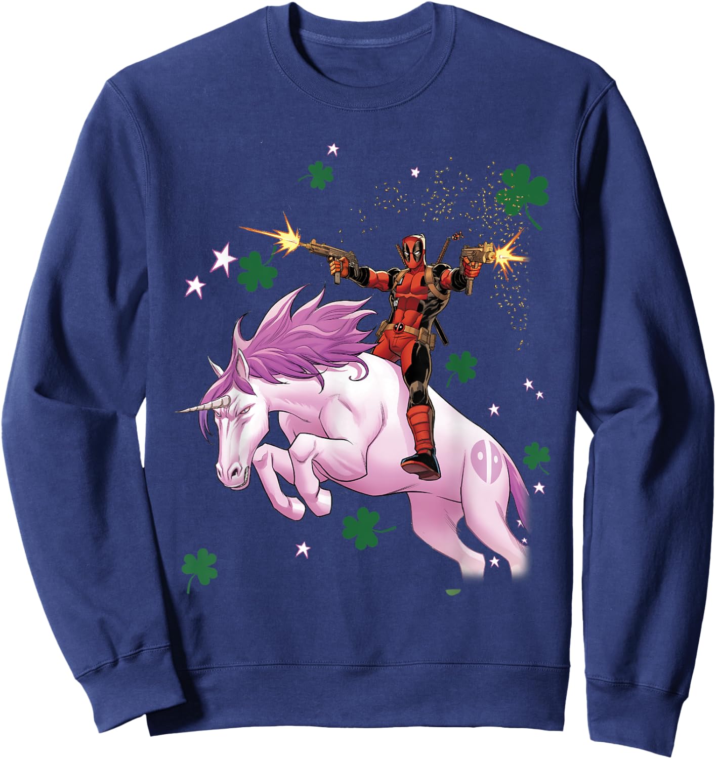 Marvel Deadpool Unicorn St. Patrick's Day Sweatshirt - Sweatshirt | Navy