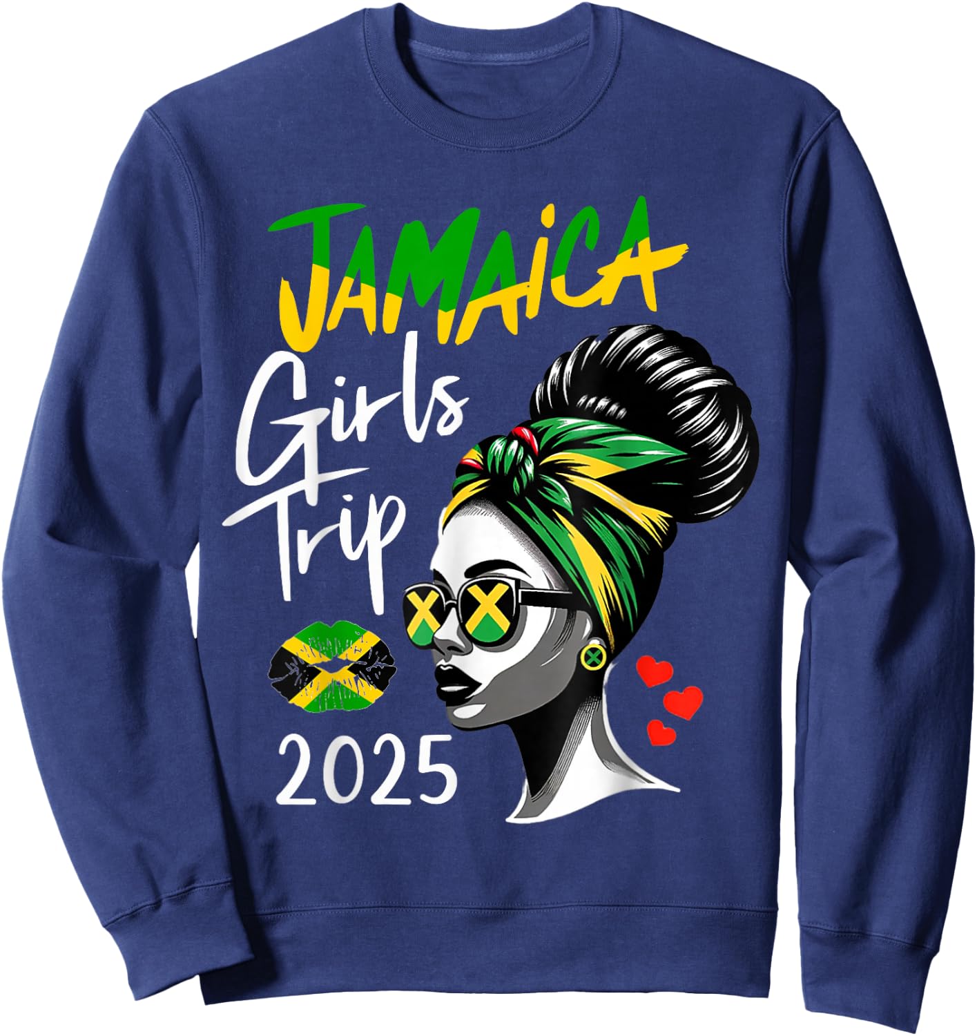 Jamaica Girls Trip 2025 Matching Women Summer Vacation Trip Sweatshirt - Sweatshirt | Navy
