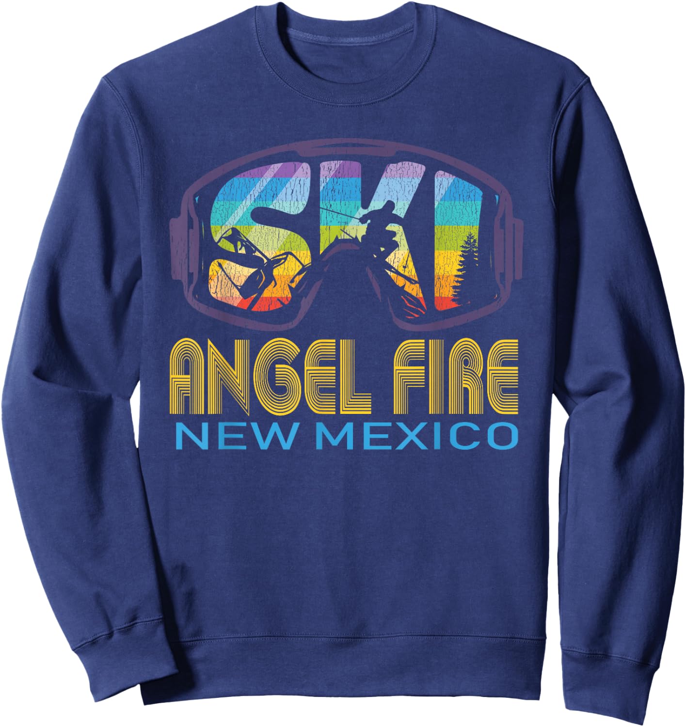 Ski Angel Fire New Mexico Skiing Vacation Sweatshirt - Sweatshirt | Navy
