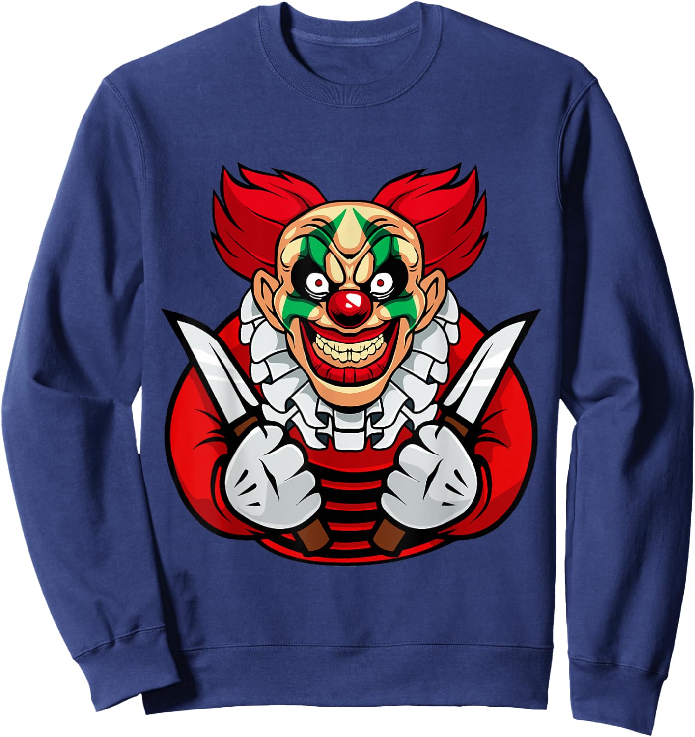 Scary clown shirt as a costume for Halloween celebration Sweatshirt - Sweatshirt | Navy