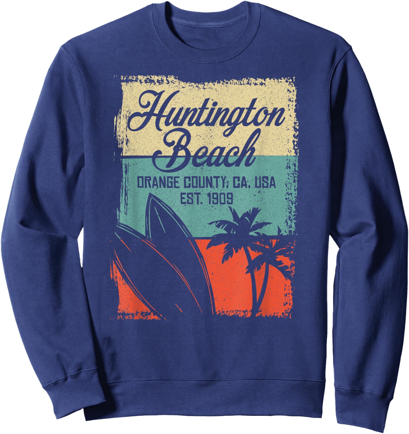 Cool Huntington Beach Surfing Competitions Men Women Girls Kids Sweatshirt - Sweatshirt | Navy