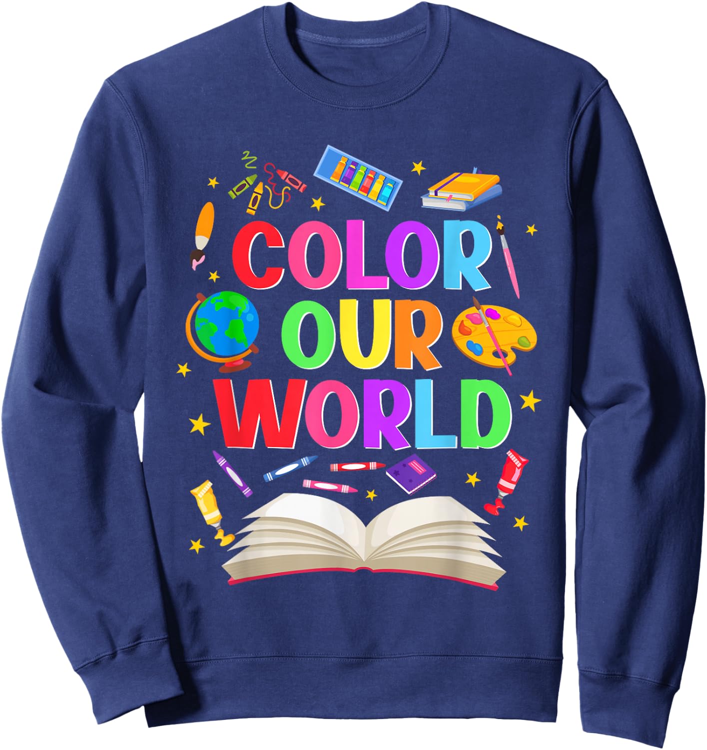Color Our World Summer Reading 2026 Creativity Enthusiast Sweatshirt - Sweatshirt | Navy
