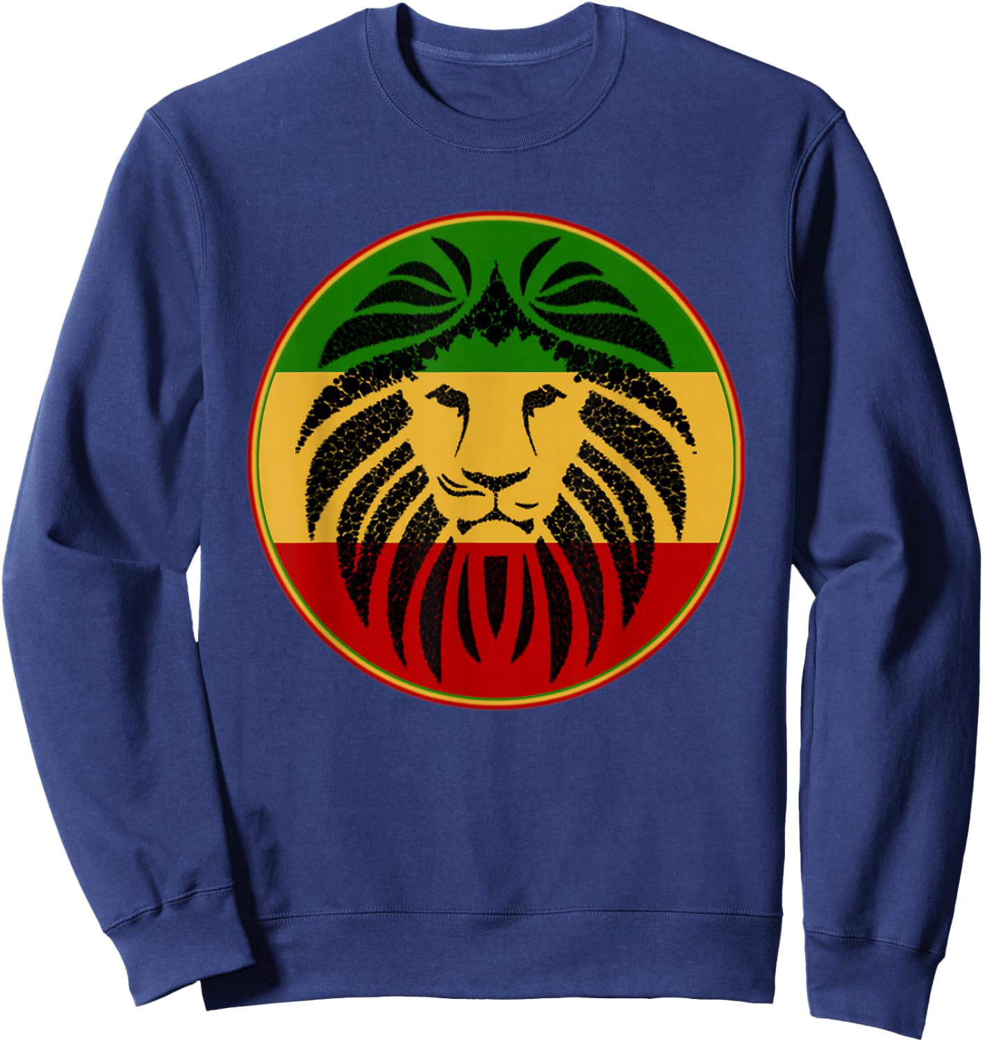 Lion Dread Rasta Rastafarian Reggae Music Sweatshirt - Sweatshirt | Navy