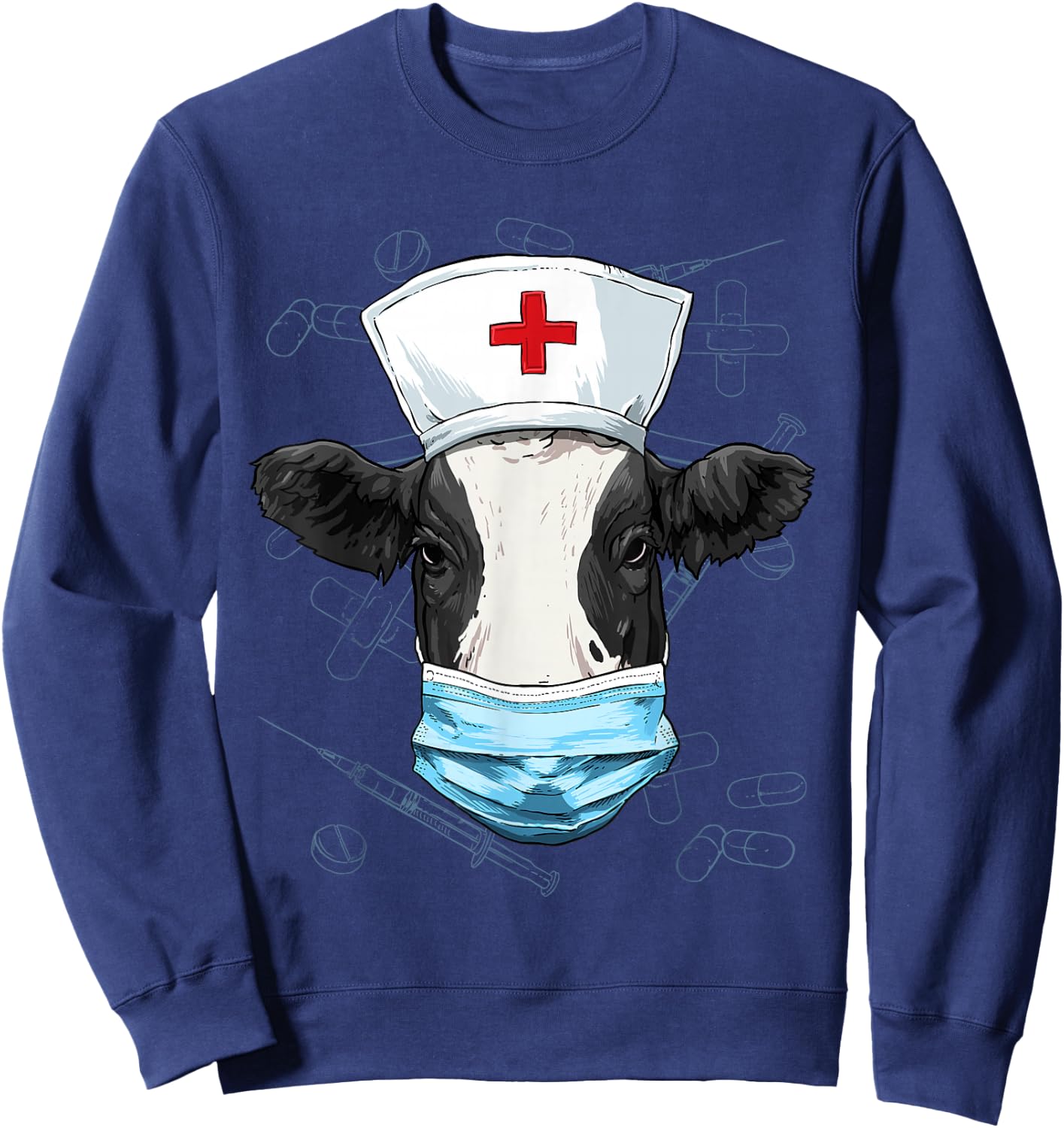 Cow Nurse Shirt Nursing Student Registered Nurse RN LPN CNA Sweatshirt - Sweatshirt | Navy