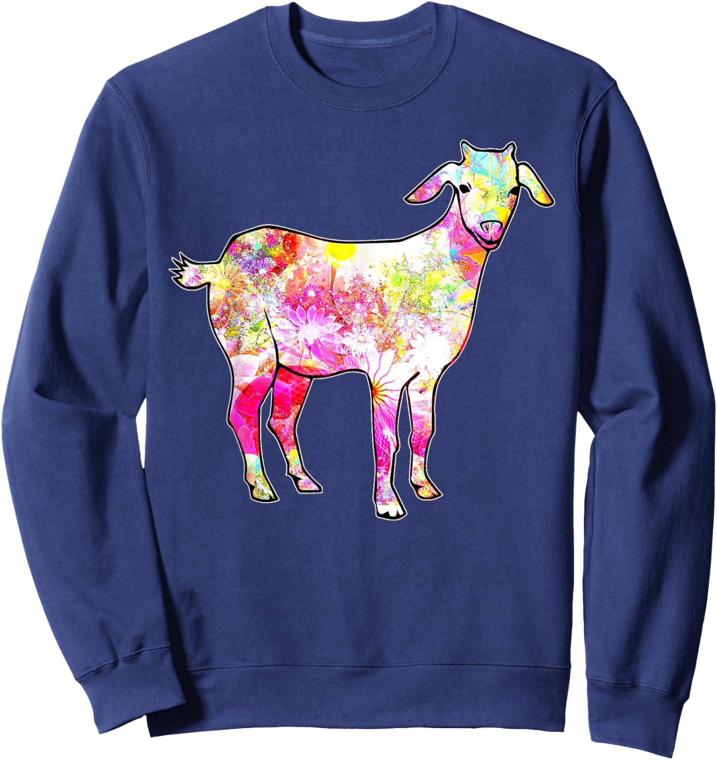 Just a Girl who Loves Goats Women Farmer Cute Goat Sweatshirt - Sweatshirt | Navy