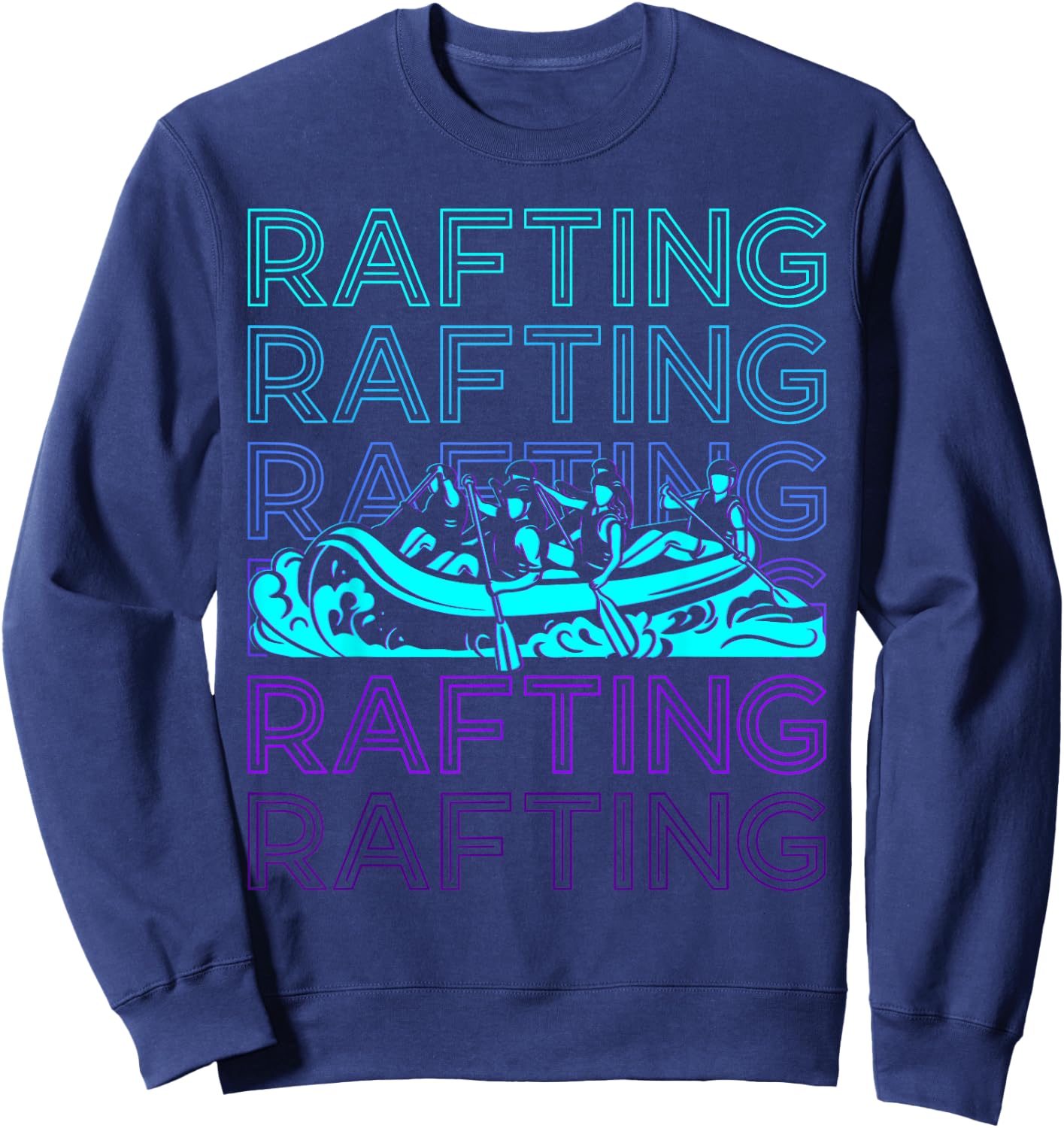 Rafting Whitewater Raft Retro Sweatshirt - Sweatshirt | Navy