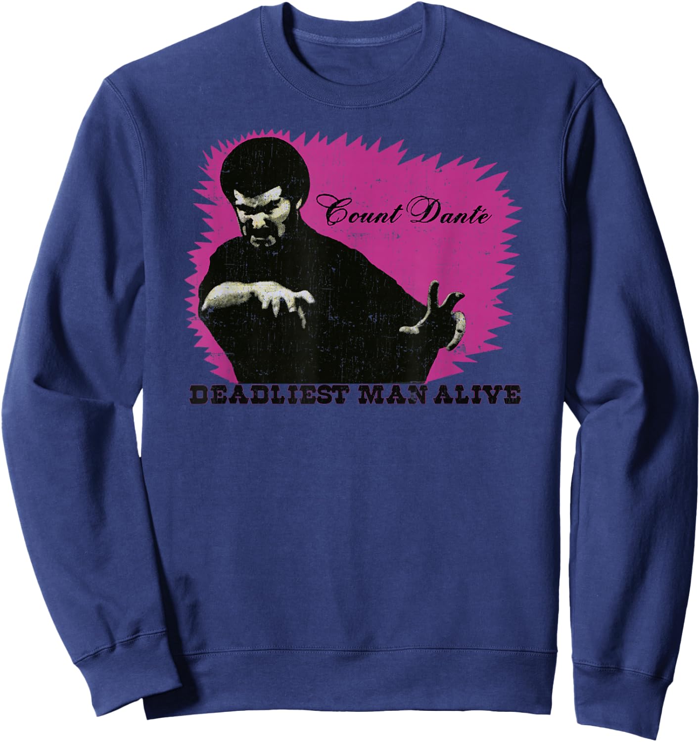 Count Dante Deadliest Man Alive Distressed Graphic Sweatshirt - Sweatshirt | Navy