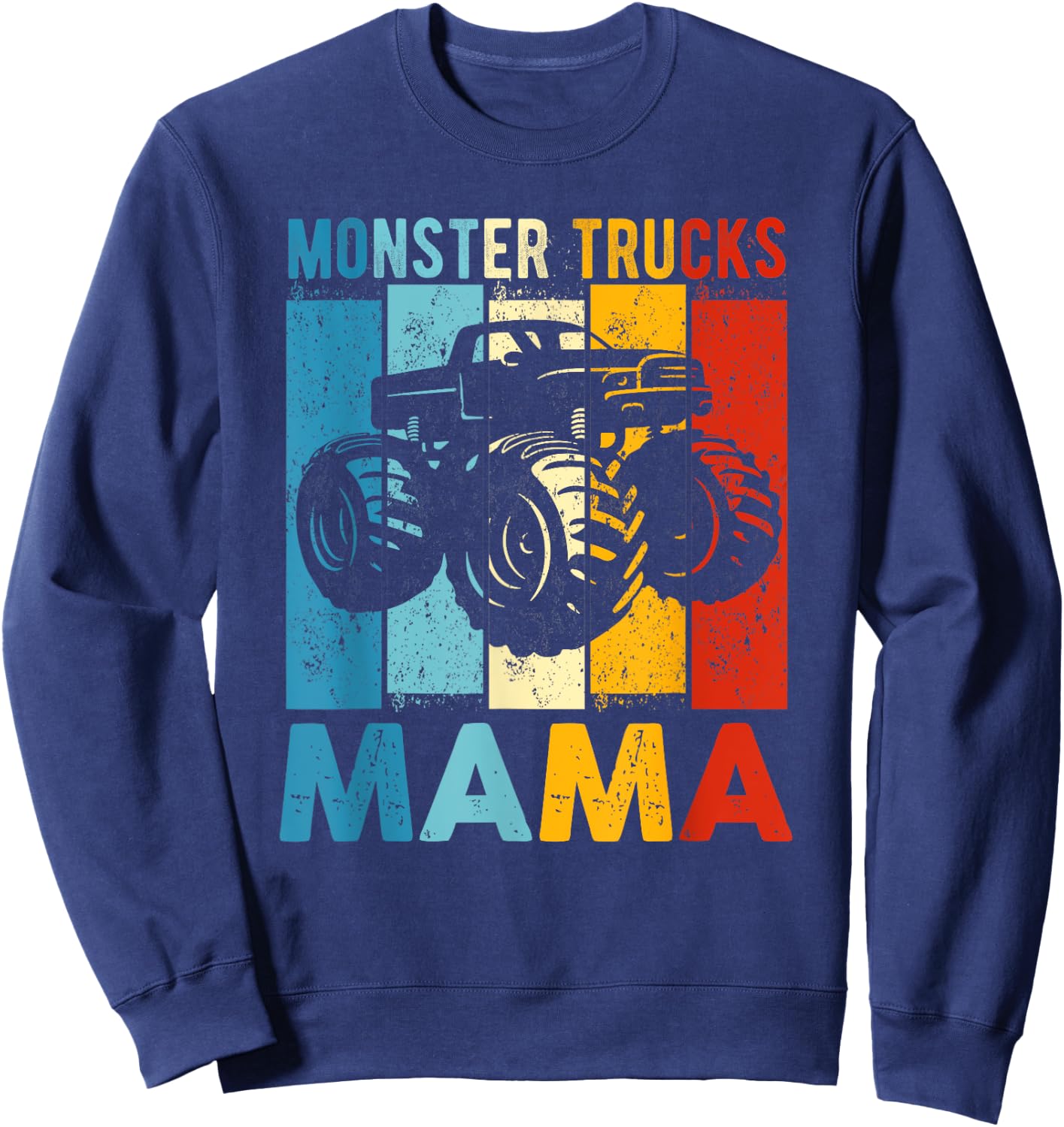 Vintage Monster Truck Shirt Monster Truck Mama Girl Mom Sweatshirt - Sweatshirt | Navy