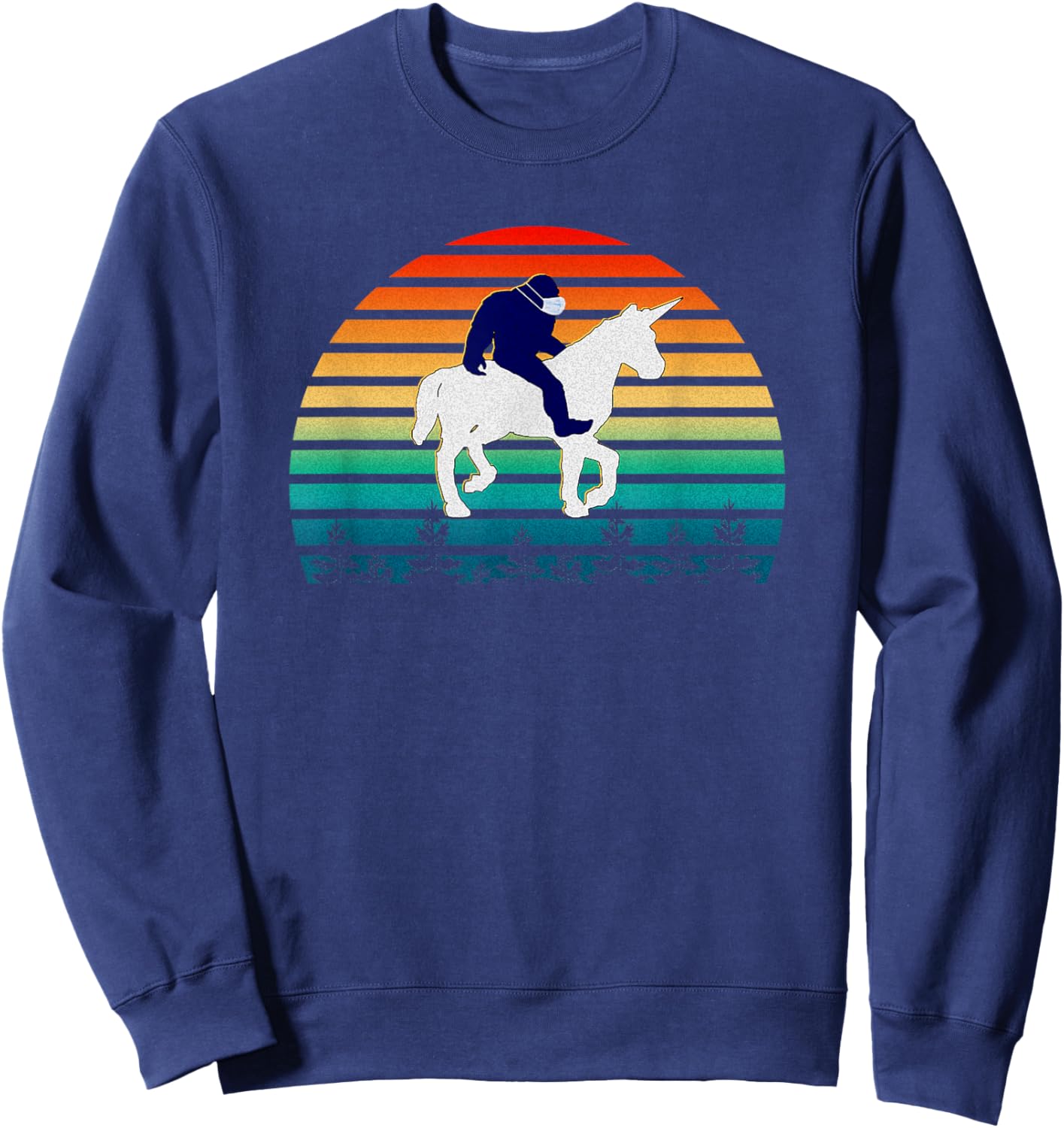 Bigfoot Riding Unicorn Women Kids Sweatshirt - Sweatshirt | Navy