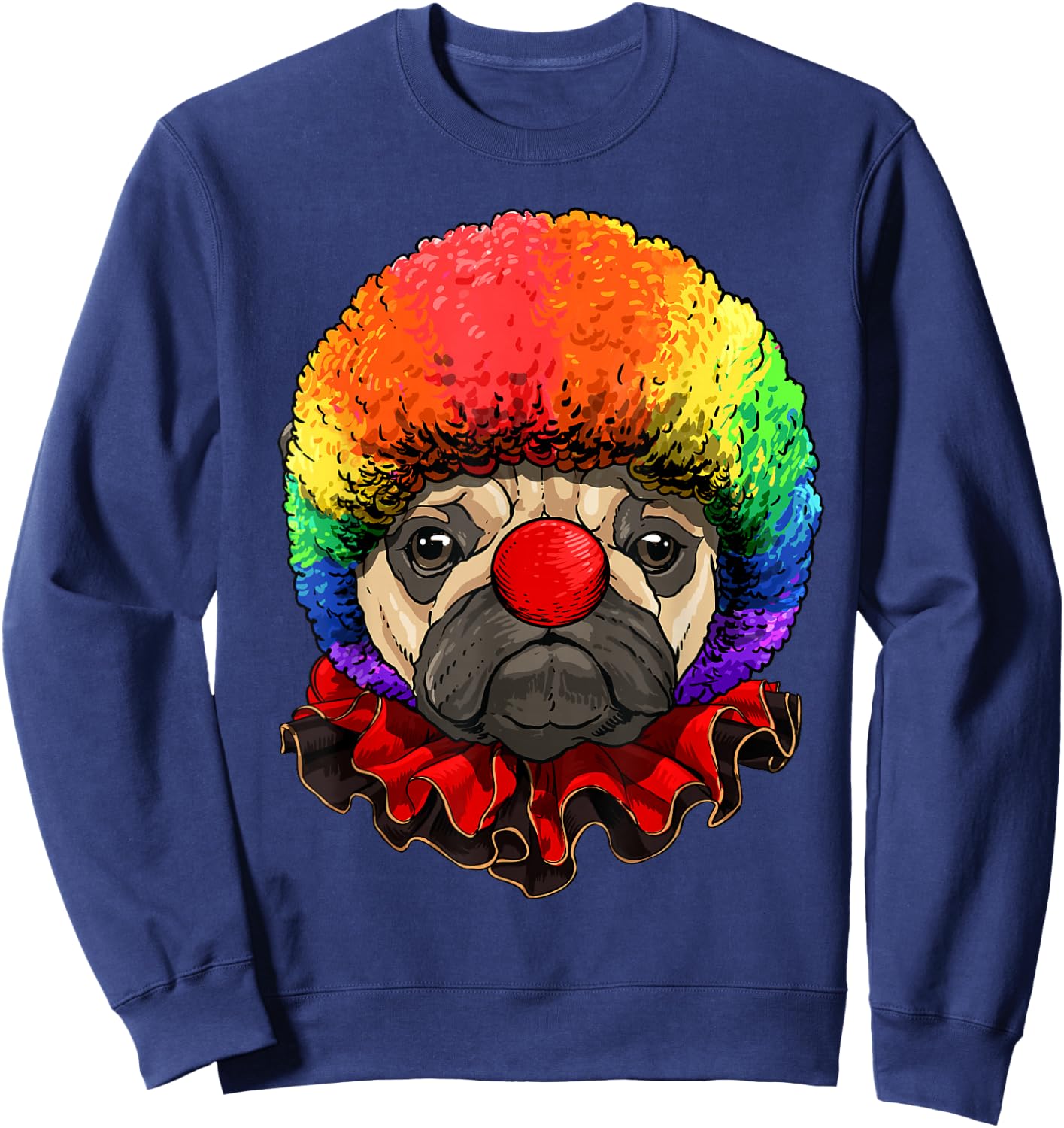 Pug Clown Pug Dog Circus Sweatshirt - Sweatshirt | Navy