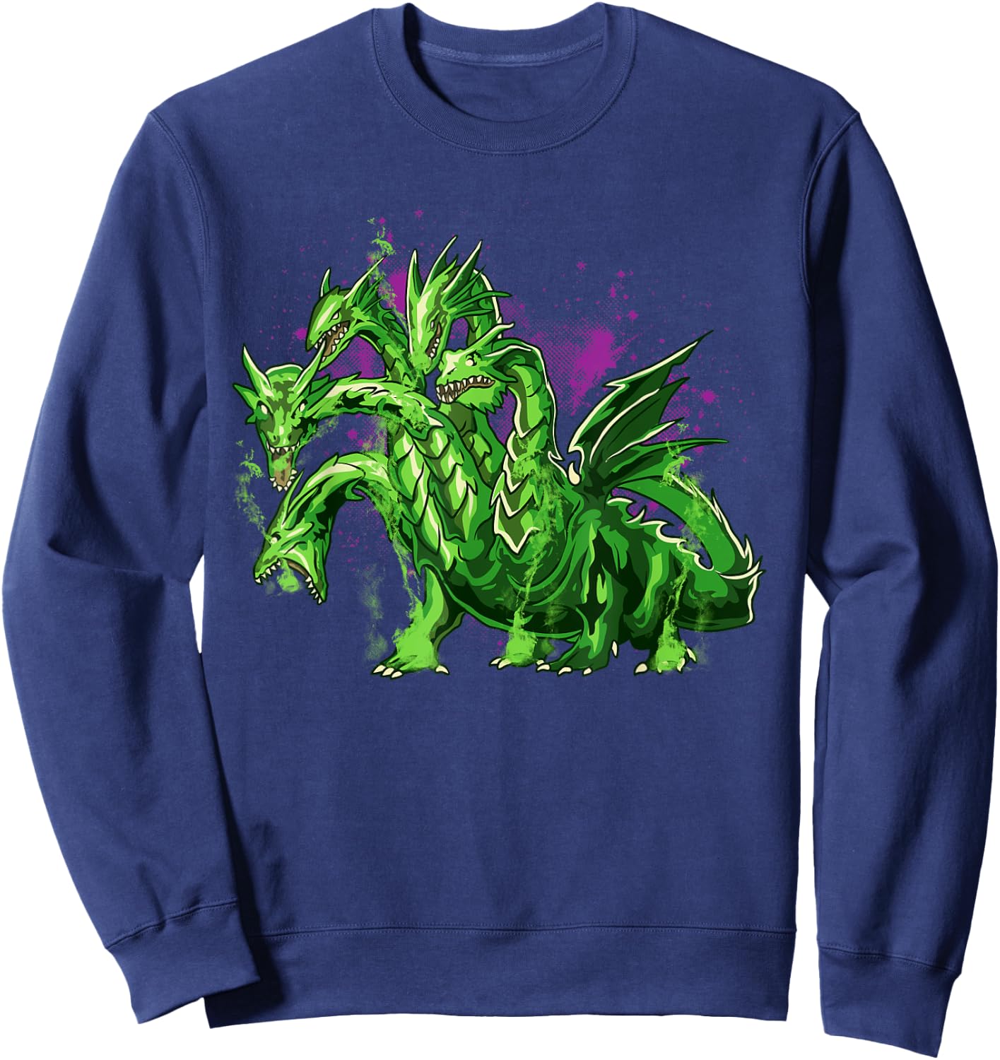 Hydra Dragon Ancient Greek Mythology Five Headed Dragon Sweatshirt - Sweatshirt | Navy