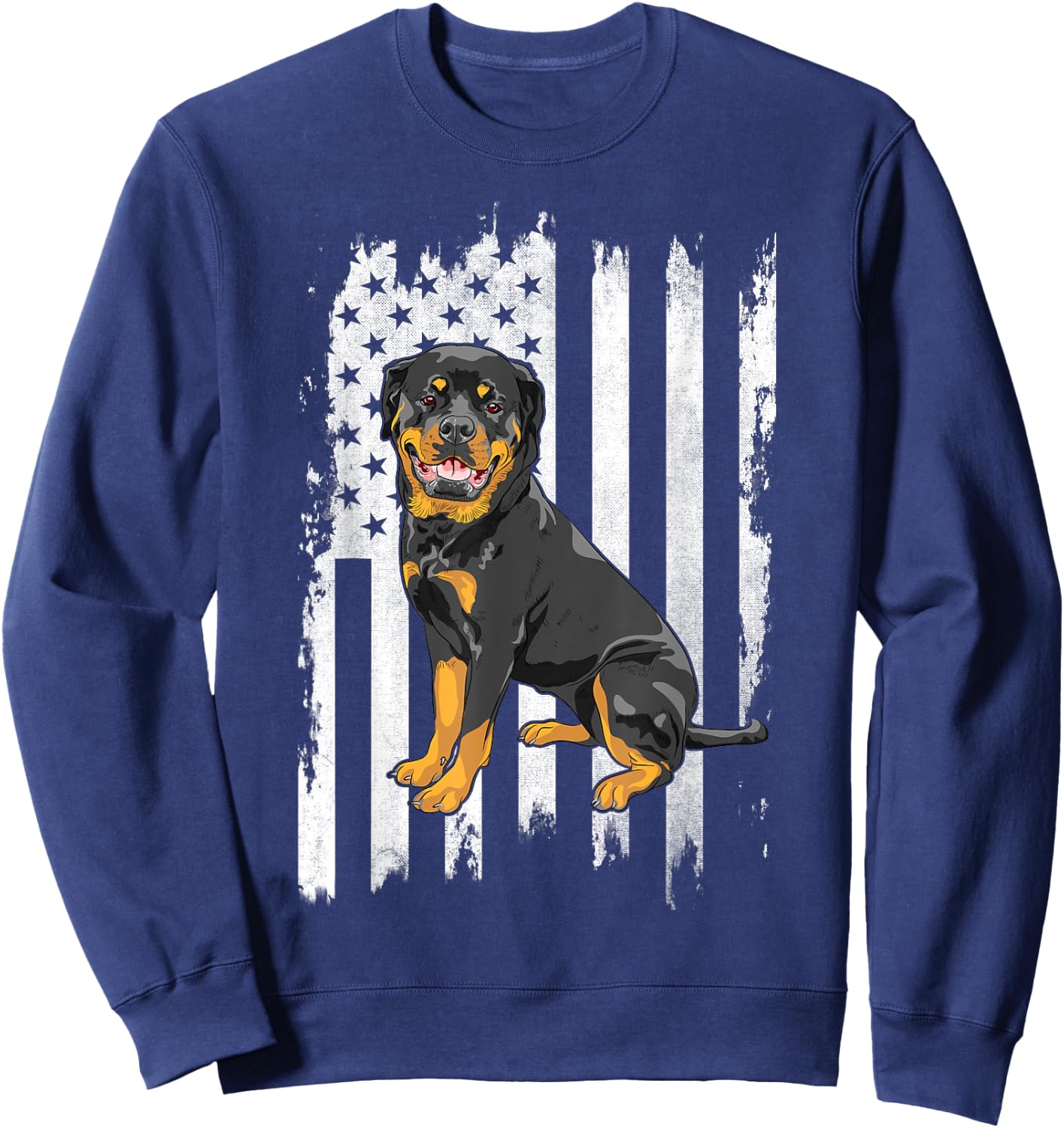 Rottie Dad Rottweiler Father's Day USA American 4th of July Women Men Sweatshirt - Sweatshirt | Navy