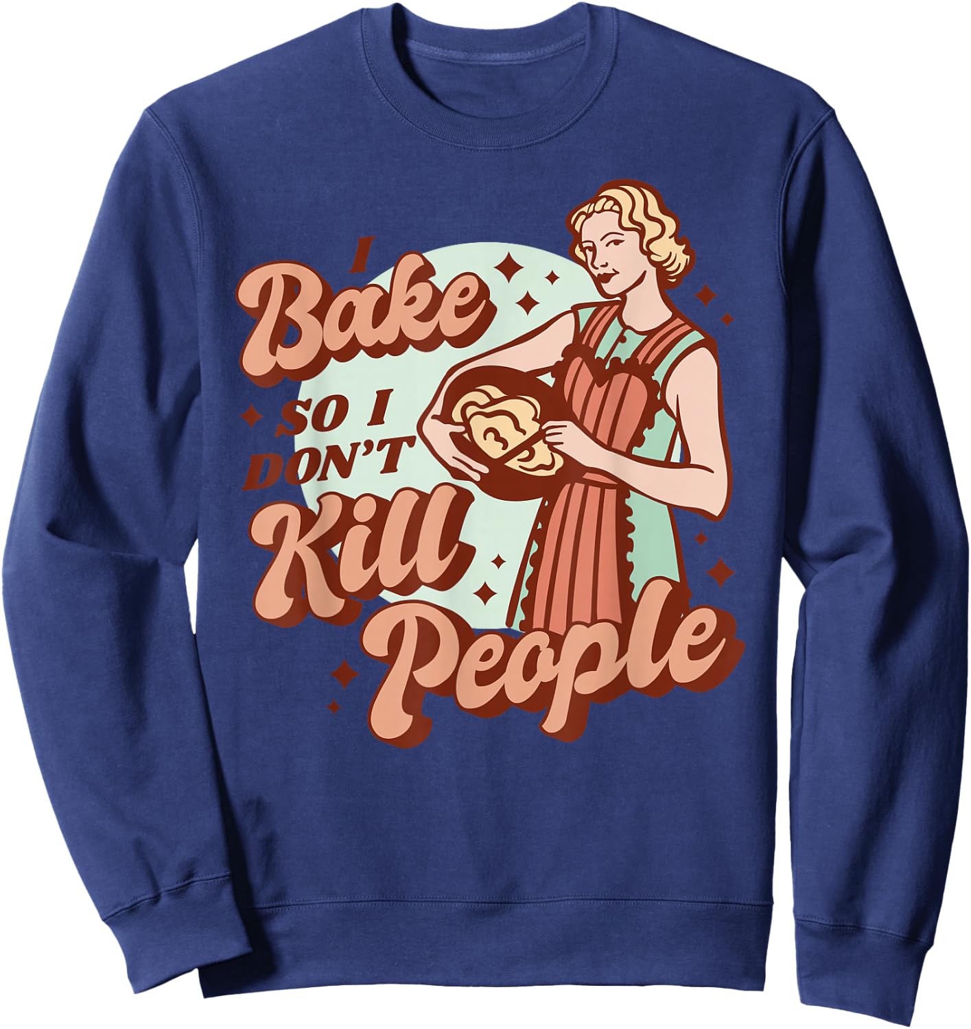 Baking Woman - Funny Retro Sweatshirt - Sweatshirt | Navy